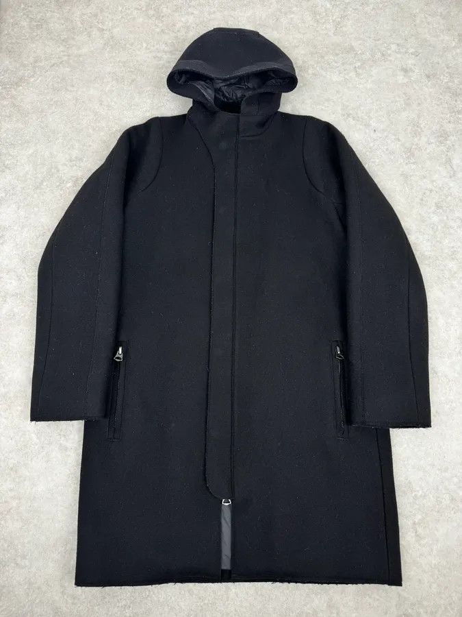 Acne Studios Acne Studios Black Spy Hooded Wool Trench Coat Size US M / EU 48-50 / 2 - 1 Thumbnail