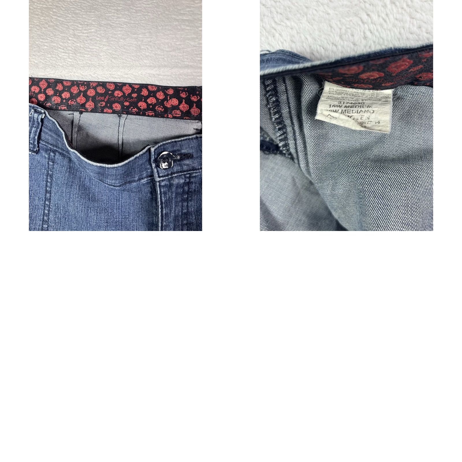 Lee Lee Jeans Womens 16W Medium Blue Sinfully Soft Stretch Denim Capri Pants Jeans Capris Regular Size 16W Blue Sinfully Soft Lee Womens Size 38" / US 16 / IT 52 - 8 Thumbnail