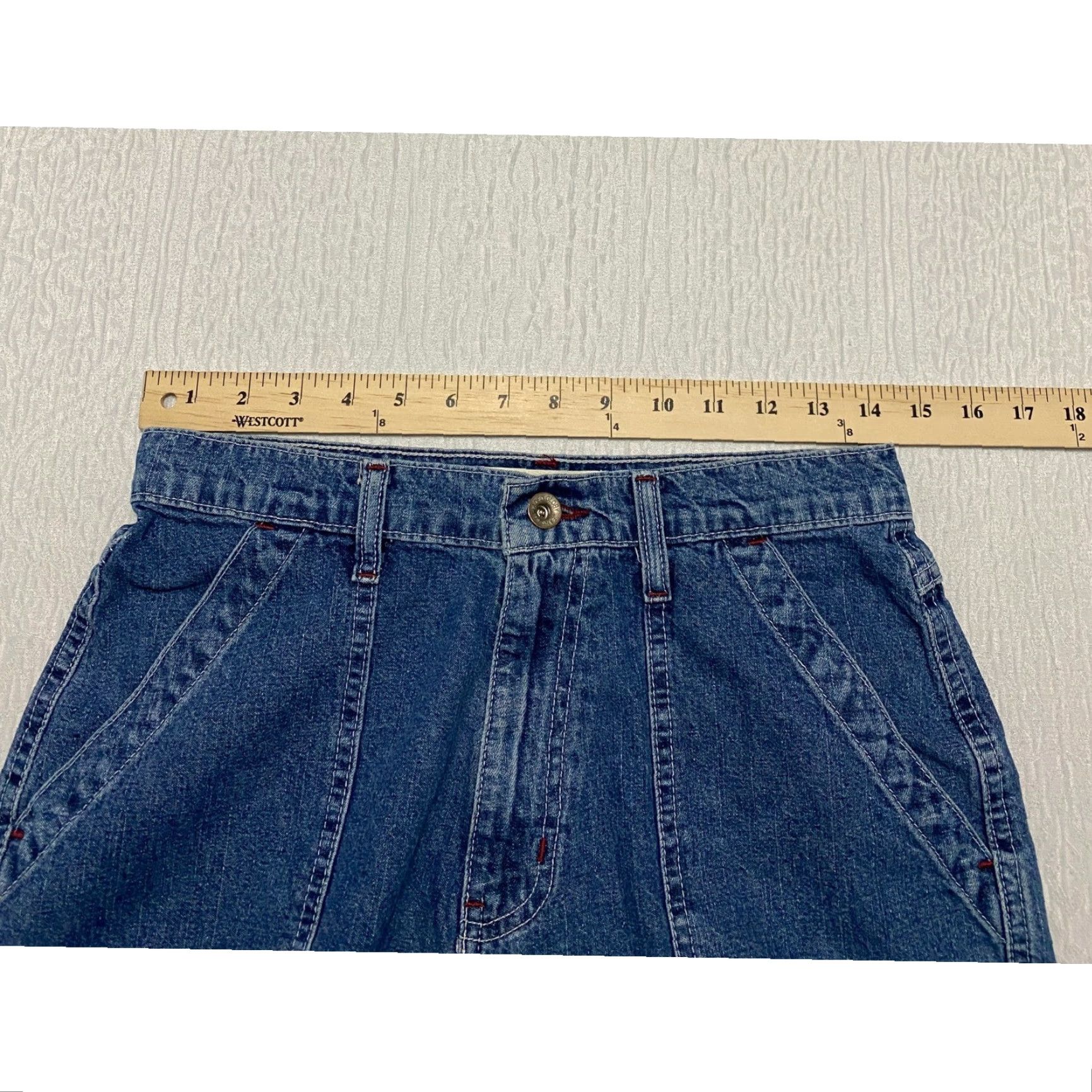 Faded Glory VINTAGE Faded Glory Jeans Women’s 28 Blue High Rise Wide Leg Denim 5-Pocket Button Closure Spring Summer Fall 90s Grunge Hipster Mens? Girls? Size 28" / US 6 / IT 42 - 6 Thumbnail