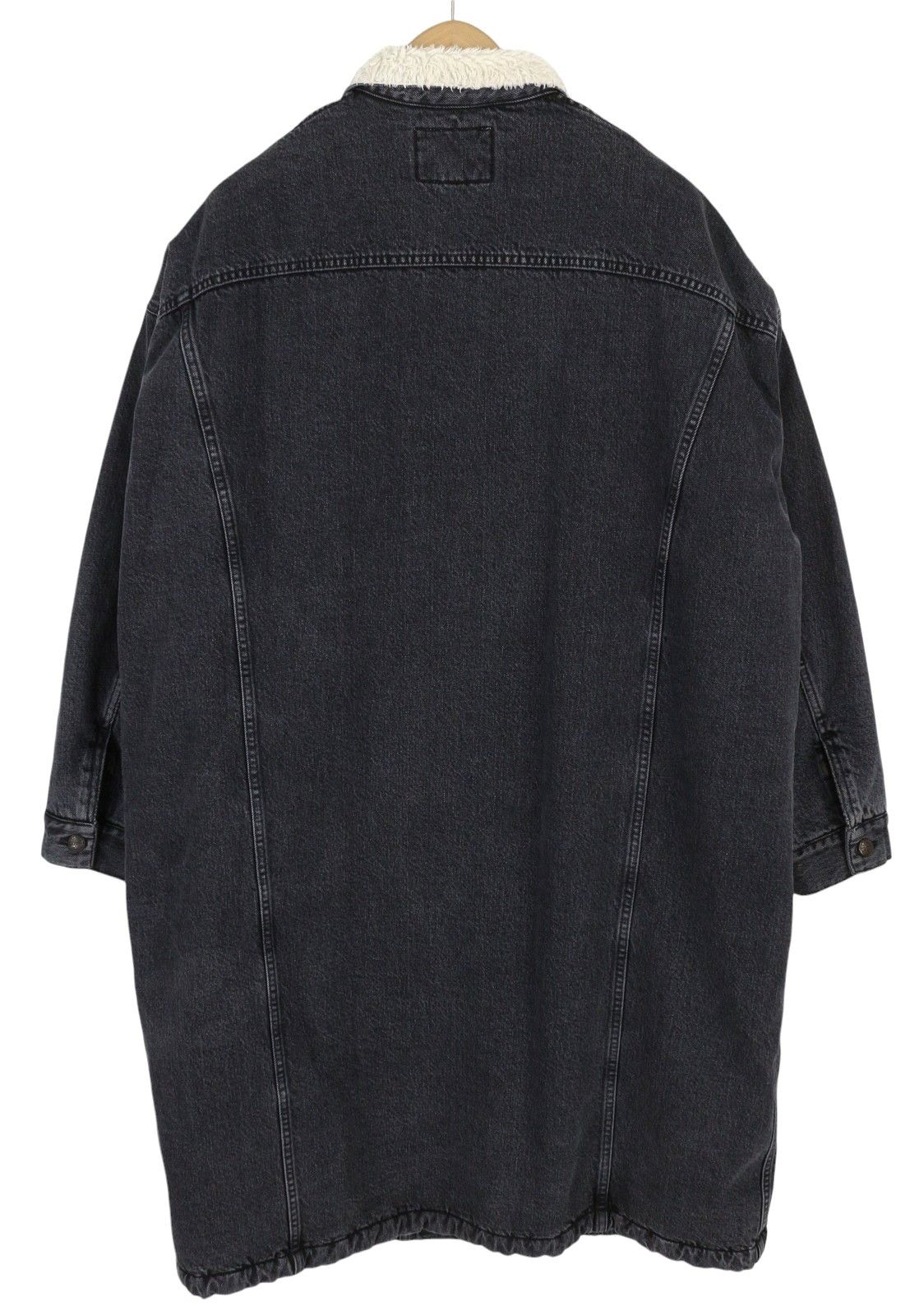 R13 LYLE TRUCKET COAT M Stone Black Sherpa Lined Denim 86586 Size M / US 6-8 / IT 42-44 - 2 Thumbnail