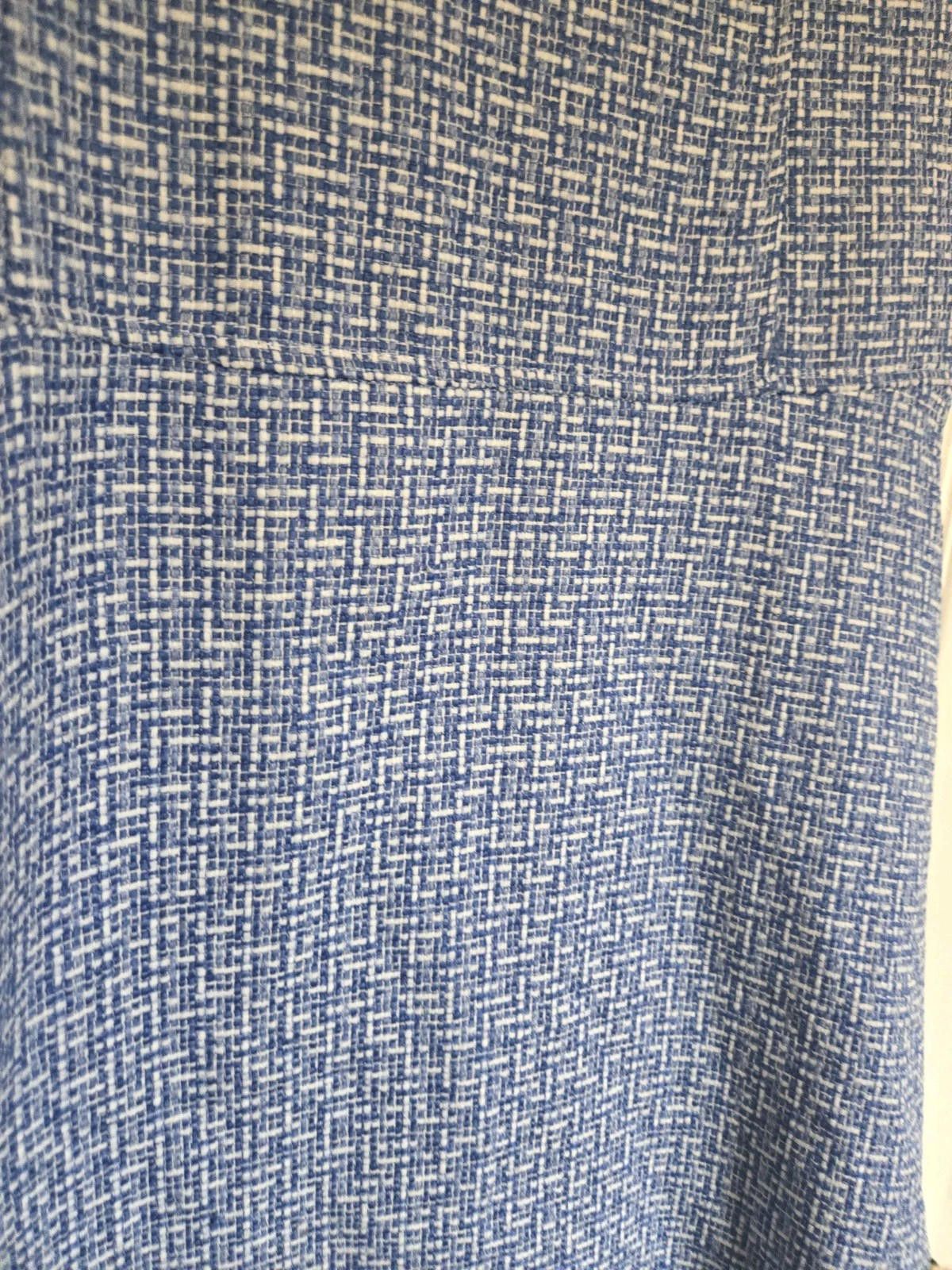 Nice Collective 9 & CO Midi Dress Size 6 Blue White Tweed Fit And Flare A Li Size M / US 6-8 / IT 42-44 - 6 Thumbnail
