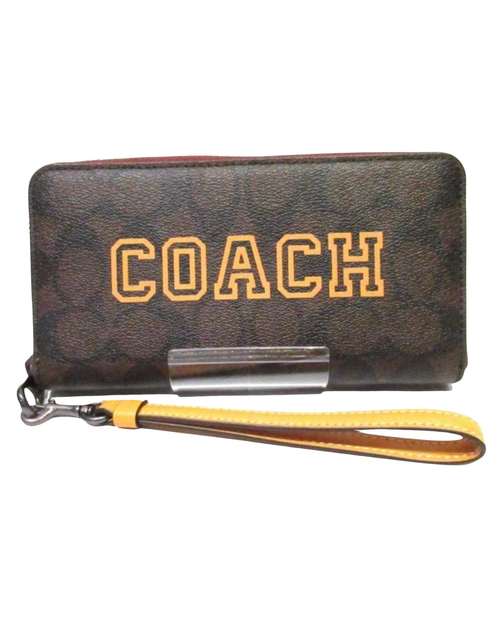 image of Coach Classic Brown Canvas Bi-Fold Wallet, Women's