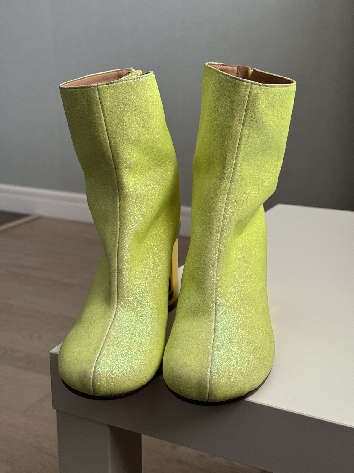 Maison Margiela Maison Margiela Crushed Heel Glitter Ankle Boots Size US 5 / IT 35 - 2 Thumbnail