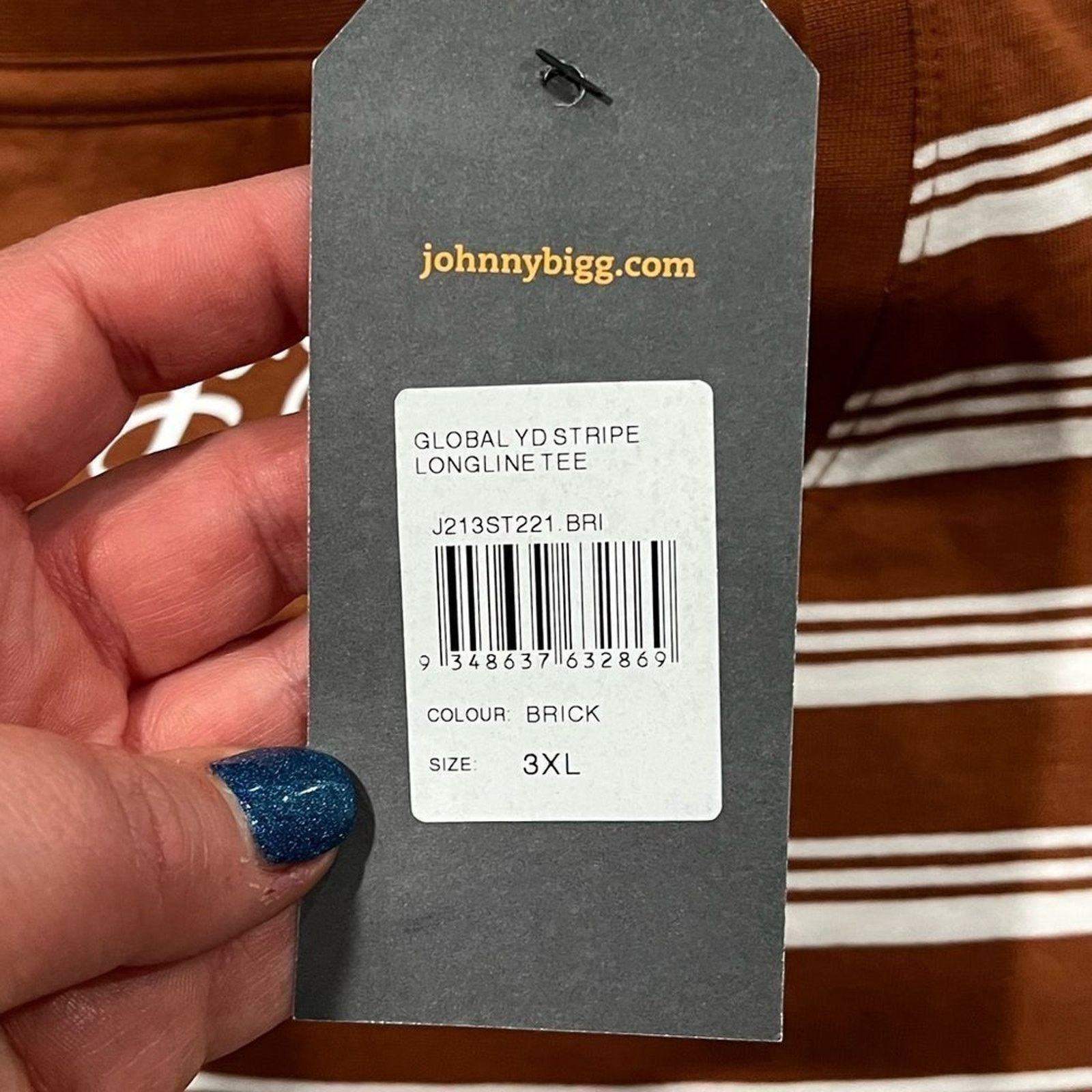 Vintage NWT Johnny Bigg Global YD Stripe Longline Tee Brick Size 3X Size US XXL / EU 58 / 5 - 5 Thumbnail