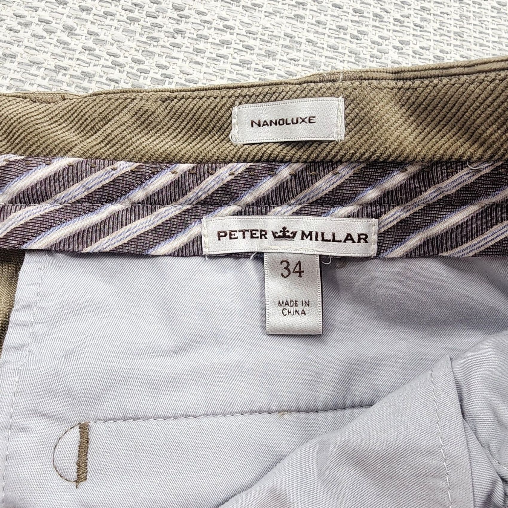Peter Millar Peter Millar Pants Mens 32x32 Corduroy Flat Front Nanoluxe Casual Trousers Brown Tan Flat Front Pocket Solid Chino Regular Mens Size US 32 / EU 48 - 4 Thumbnail