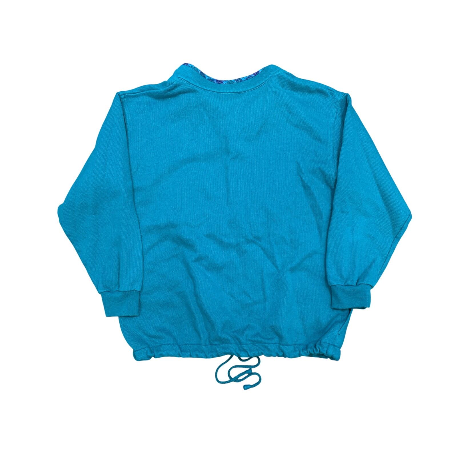 Jantzen Vintage 90s Jantzen Classics chest pocket teal sweatshirt L Size L / US 10 / IT 46 - 6 Thumbnail