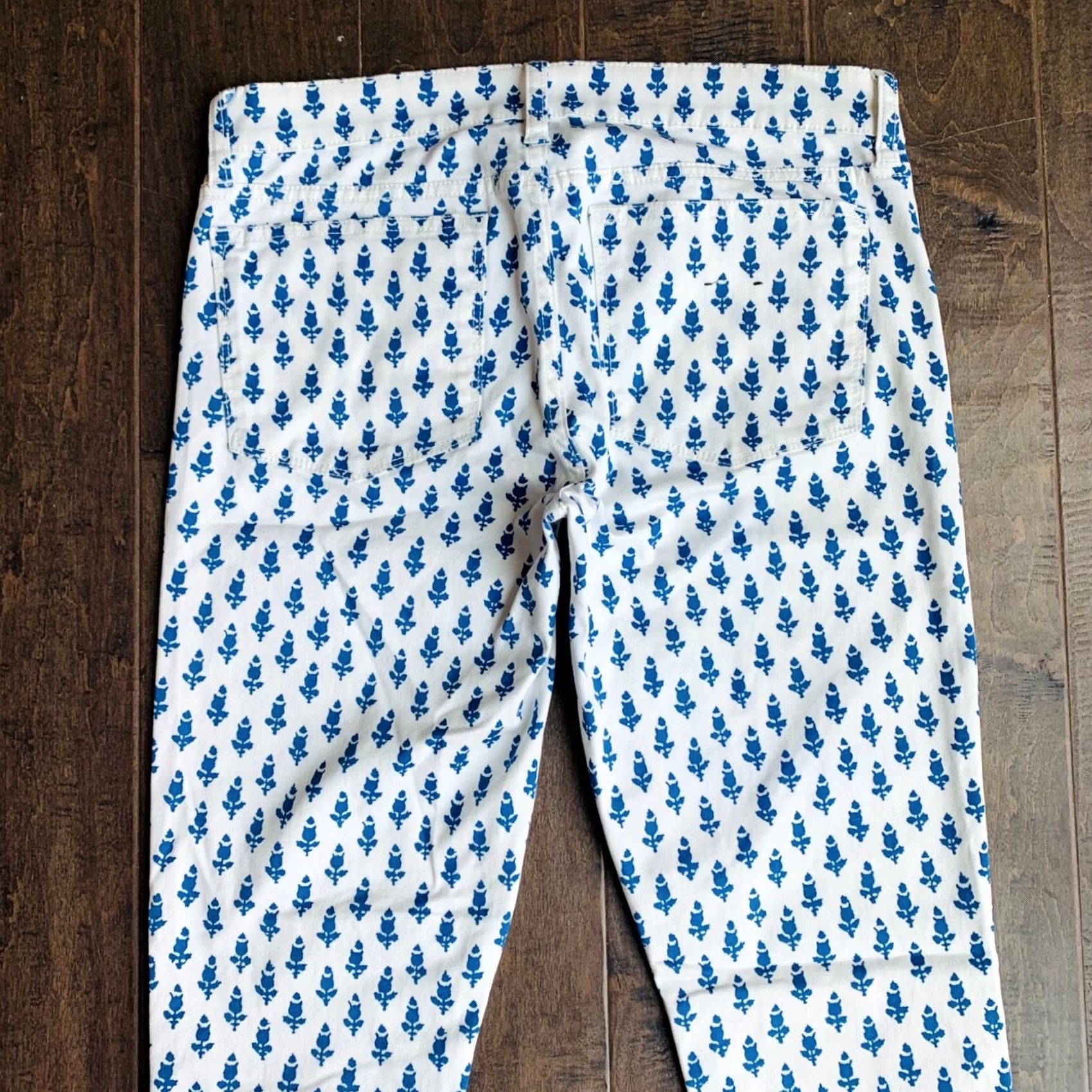 J.Crew J.CREW Toothpick Jeans Womens 27 White Printed Ankle Skinny Stretch Denim 5-Pocket Modern Size 27" / US 4 / IT 40 - 4 Thumbnail