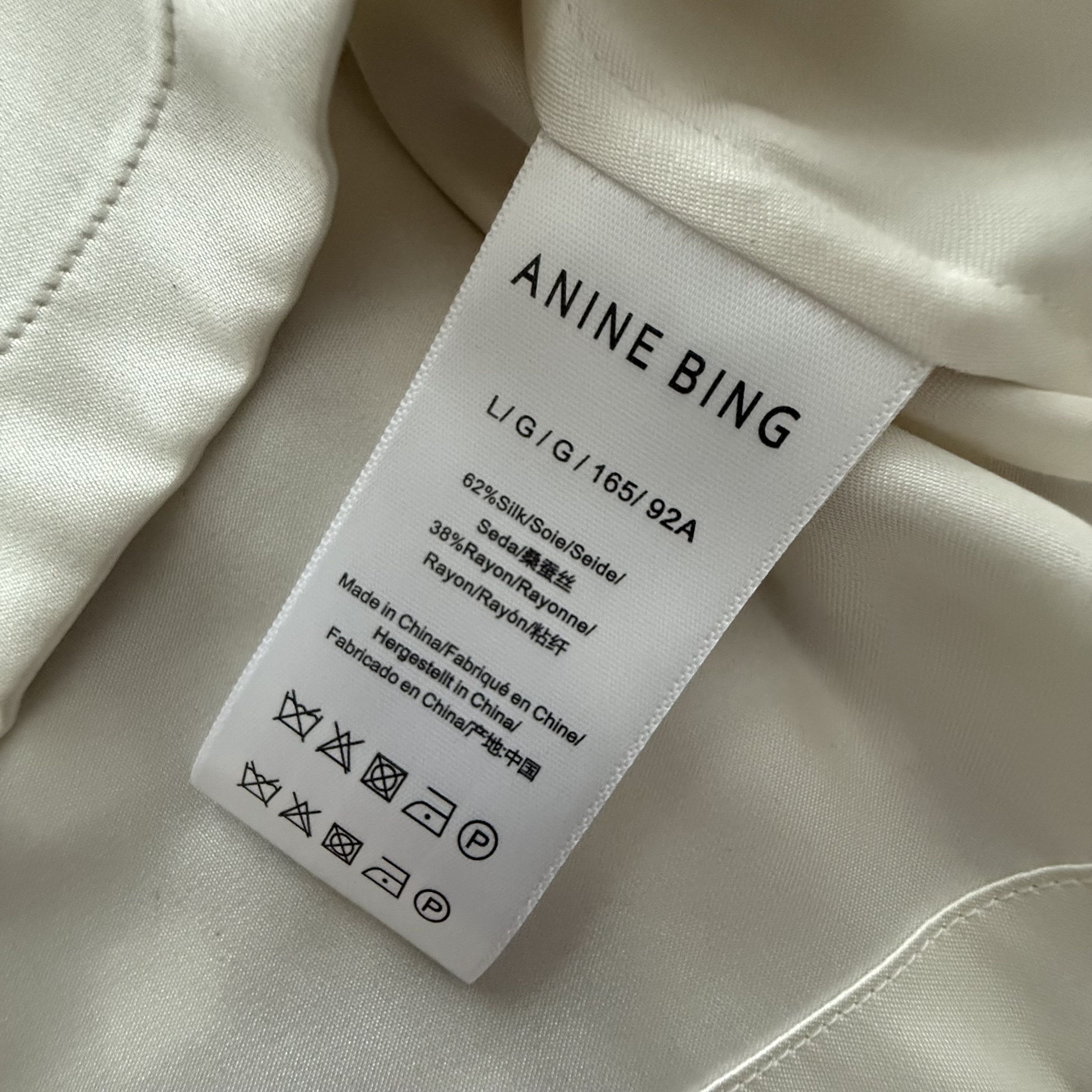 Anine Bing Among Bing | Imogen Silk T-Shirt - Cream Size L / US 10 / IT 46 - 4 Thumbnail
