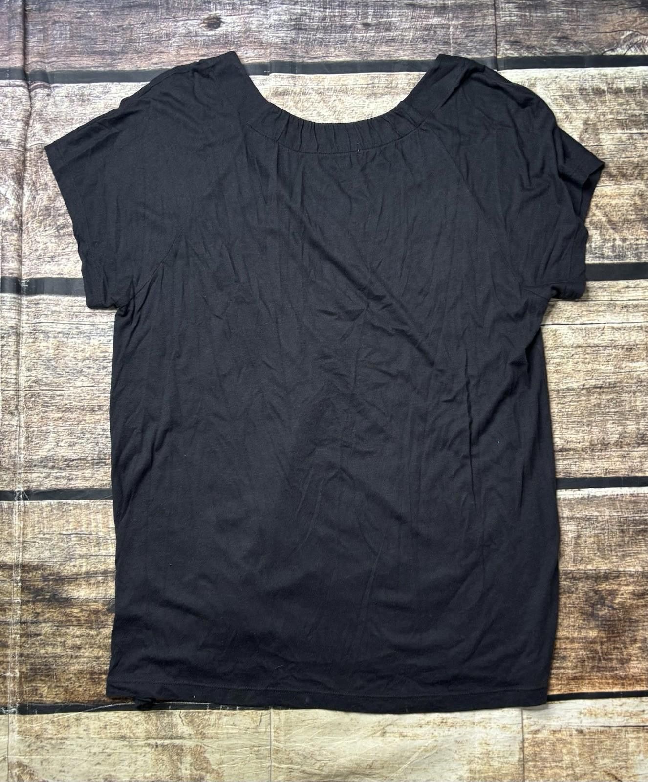 Vince Vince Top Womens Large Pima Cotton Stretch Short Sleeve Size L / US 10 / IT 46 - 3 Thumbnail