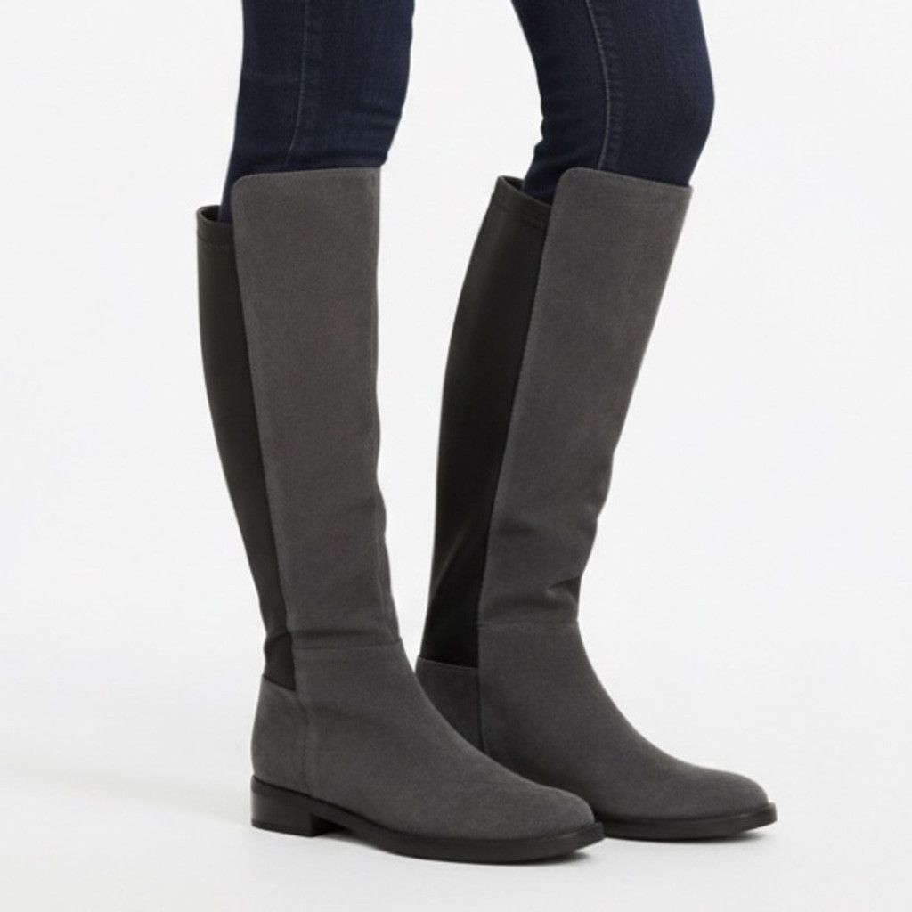 Blondo Blondo Waterproof Grey Suede Leather Riding Boots Size 7.5 Size US 7.5 / IT 37.5 - 1 Thumbnail