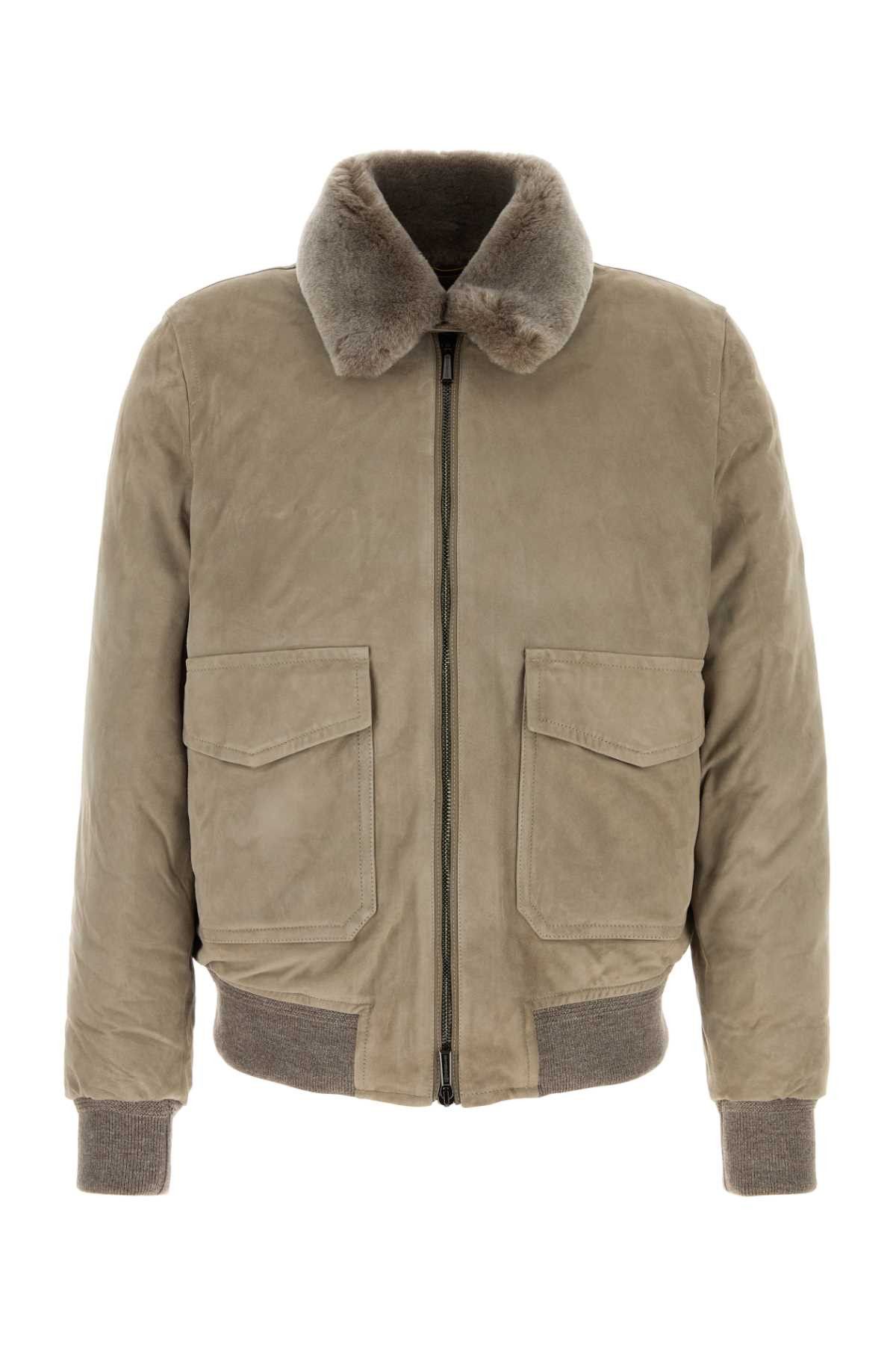 MooRER Dove Grey Suede Antenore Dow Jacket Size US XL / EU 56 / 4 - 1 Thumbnail