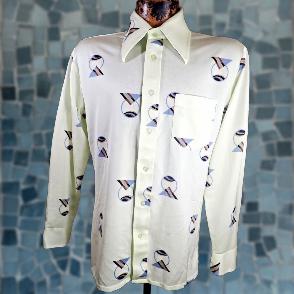 Vintage VINTAGE Sears Kings Road Geometric Disco Shirt Mens M Size US M / EU 48-50 / 2 - 1 Thumbnail