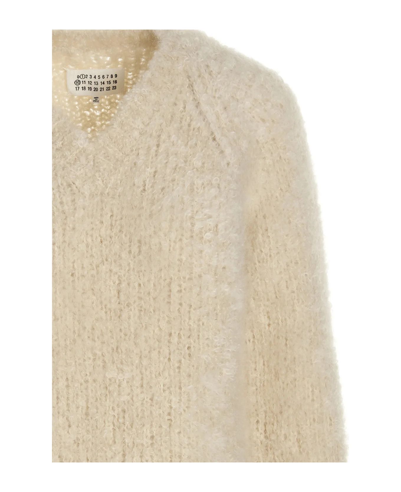 Maison Margiela o1y0625 V-neck Sweater in Beige Size L / US 10 / IT 46 - 3 Thumbnail