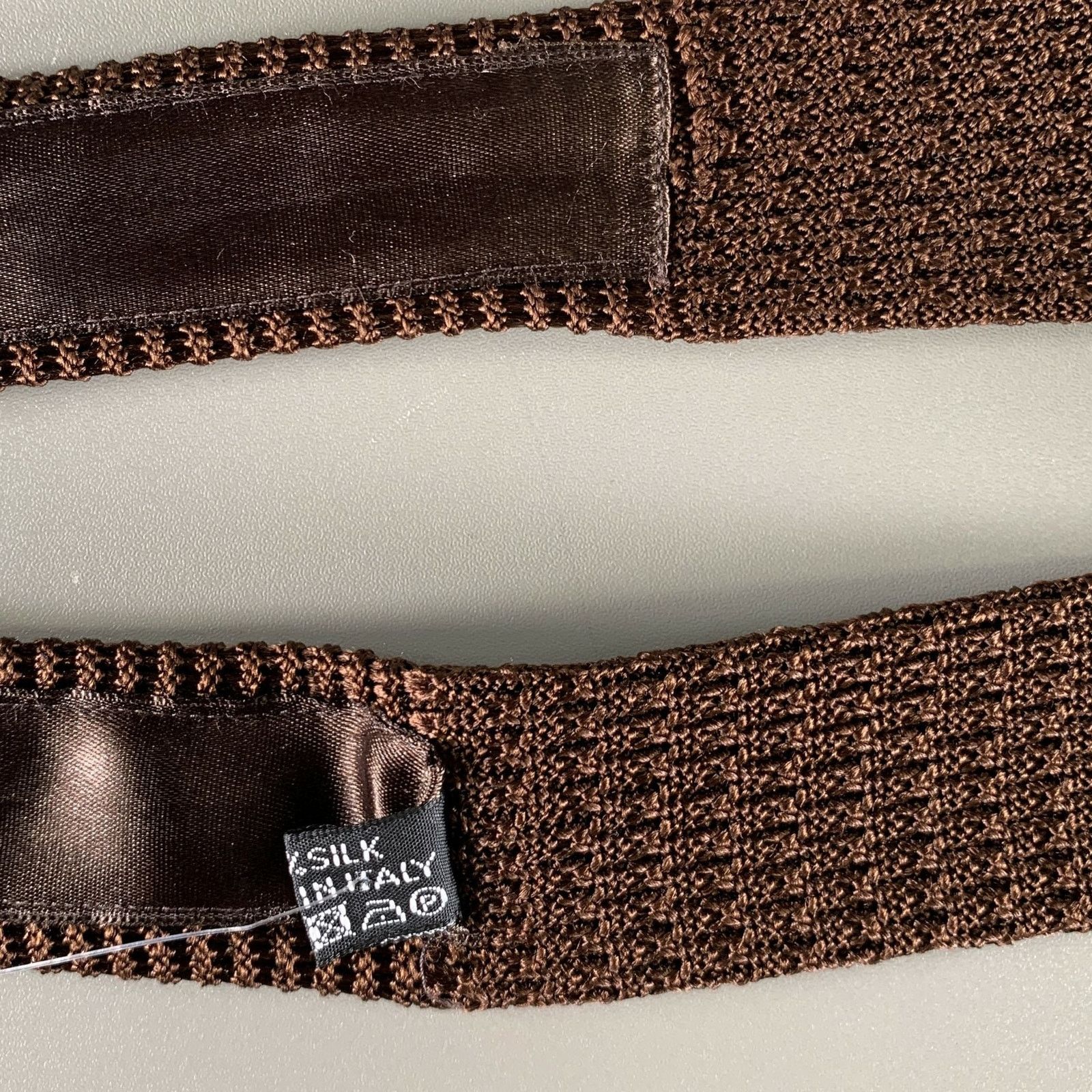 Brioni BRIONI Brown Knitted Silk Tie Size ONE SIZE - 4 Thumbnail