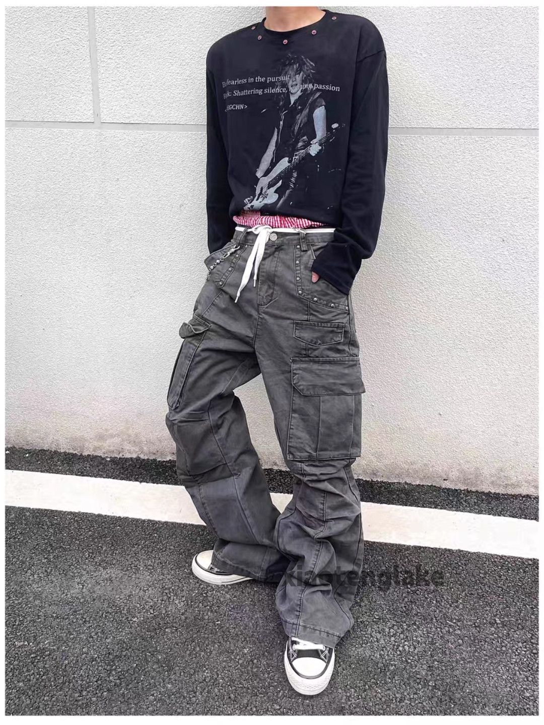 Vintage Unisex washed faded utility punk yuppie grunge pants Size US 33 - 2 Thumbnail