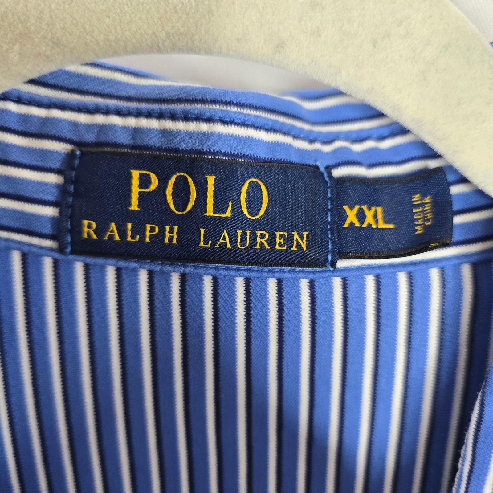 Polo Ralph Lauren Men's Polo Ralph Lauren Blue White Vertical Stripe Polo XXL Size US XXL / EU 58 / 5 - 2 Thumbnail