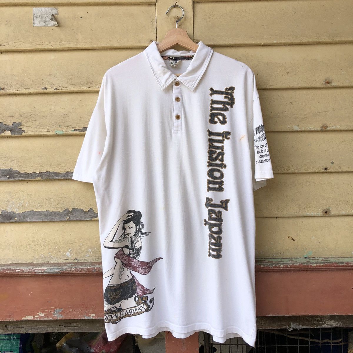 Hysteric Glamour Japanese Breakout Freedom Yakuza Girl Polo Tshirt Size US XL / EU 56 / 4 - 7 Thumbnail