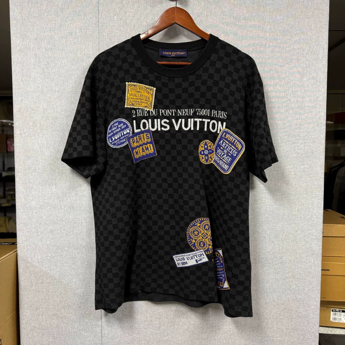 Louis Vuitton Louis Vuitton's latest black NBA knit logo cardigan