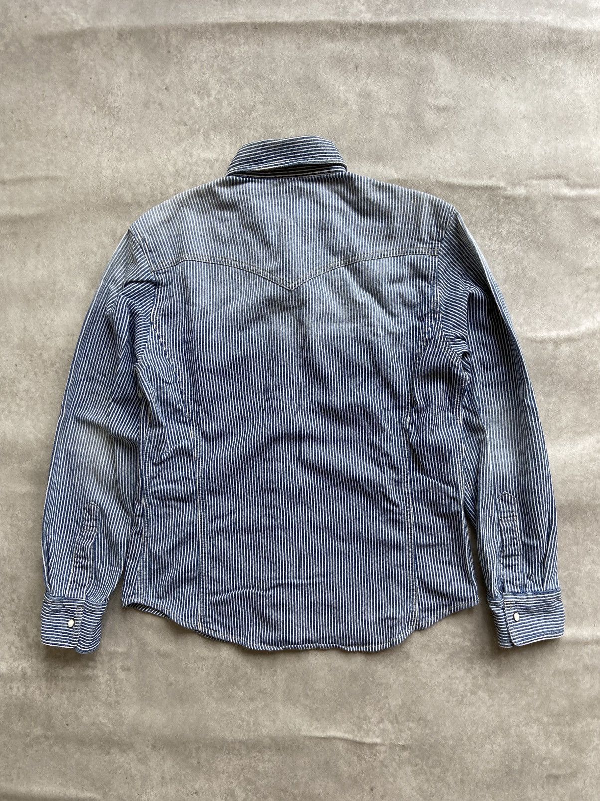 If Six Was Nine × Japanese Brand Purple&Yellow Striped Longsleeve Shirt Size US S / EU 44-46 / 1 - 5 Thumbnail