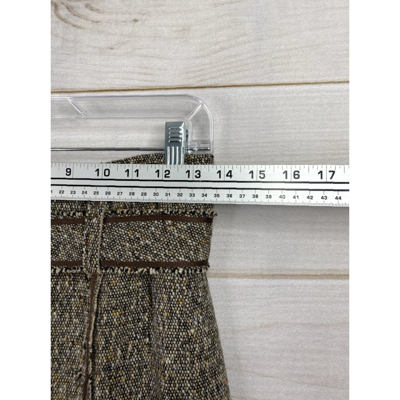 Vintage VINTAGE Serena Kay Paris Wool Skirt Sz 38 Brown Tweed Belted Made in France Women Size 28" / US 6 / IT 42 - 5 Thumbnail