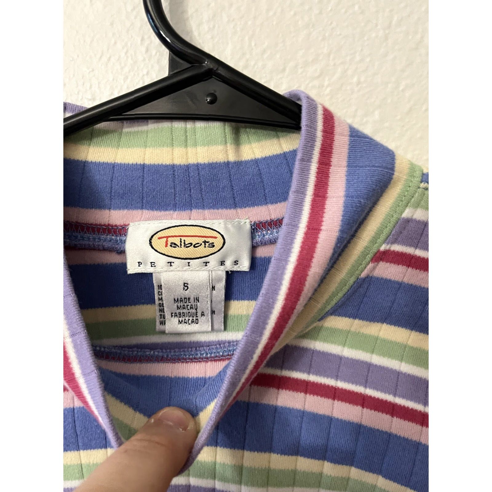 Talbots Talbots Women's Sweater Multicolor Striped Mock Neck Pullover Size PS Petite Adult Small Womens Size S / US 4 / IT 40 - 3 Thumbnail