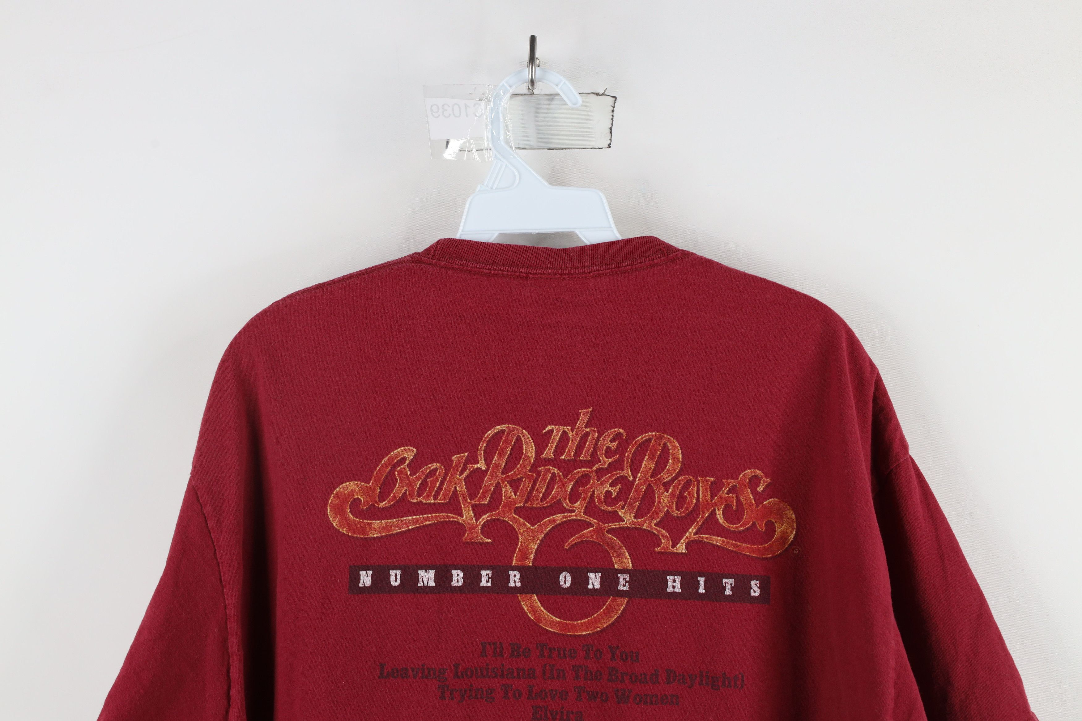 Vintage Vintage Ridge Boys Number One Hits Band T-Shirt Red Cotton Size US XL / EU 56 / 4 - 11 Thumbnail
