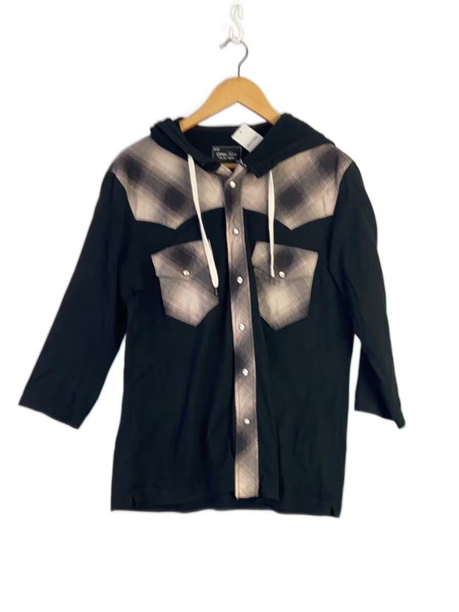 Number (N)ine SS07 Plaid Western Quarter Sleeve Hooded Shirt Size US M / EU 48-50 / 2 - 1 Thumbnail