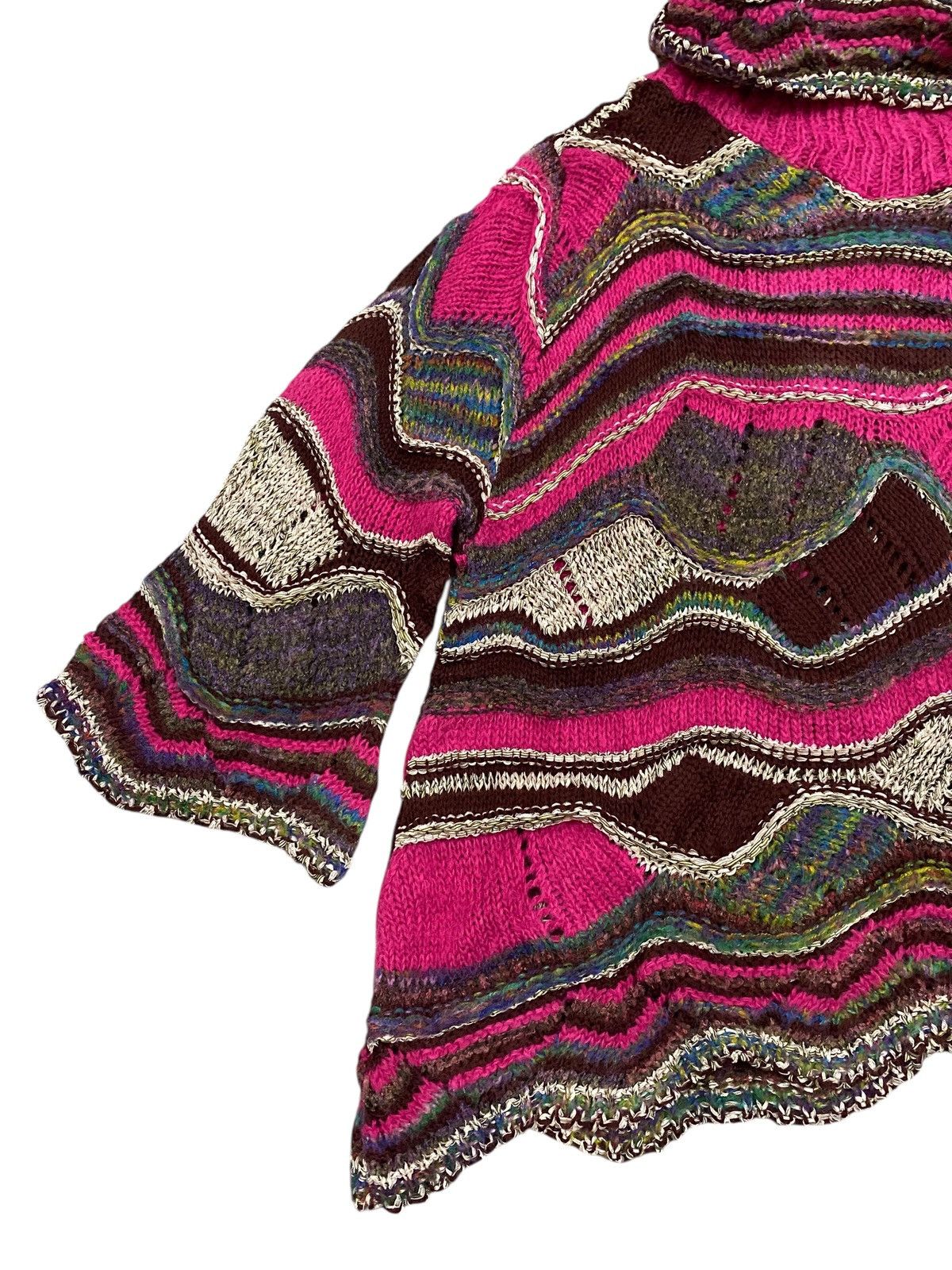 Japanese Brand Vintage Japanese Pink Wavy Knit Turtleneck Fairy Grunge Size US M / EU 48-50 / 2 - 4 Thumbnail