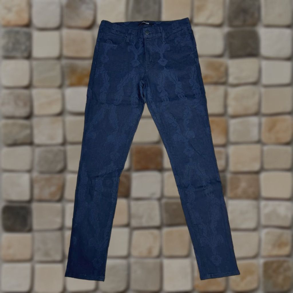 J Brand J Brand Jeans Women's 29 Blue Denim Floral 5-Pocket Skinny Mid Rise Cotton Denim 30x29 Modern Classic Size 29" - 1 Thumbnail