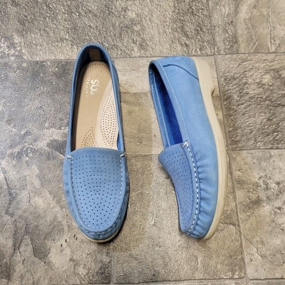 SAS SAS Savvy Blue Nubuck Suede Leather Slip On Comfort Orthotic Size US 8.5 / IT 38.5 - 2 Thumbnail