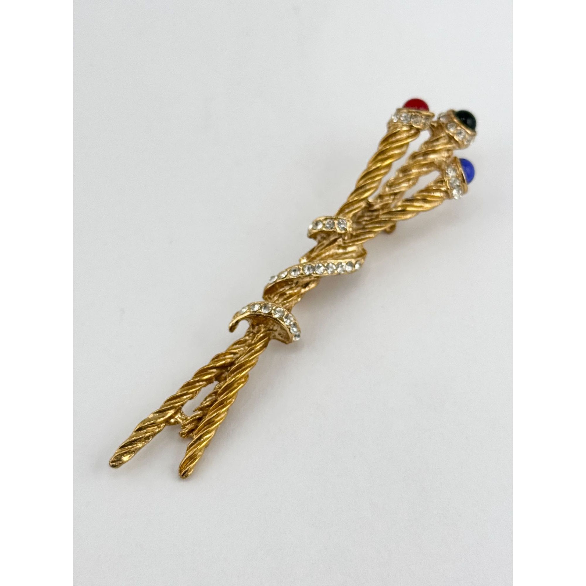 Vintage Vintage mogul glass jewel rhinestone scepter brooch pin Size ONE SIZE - 4 Thumbnail