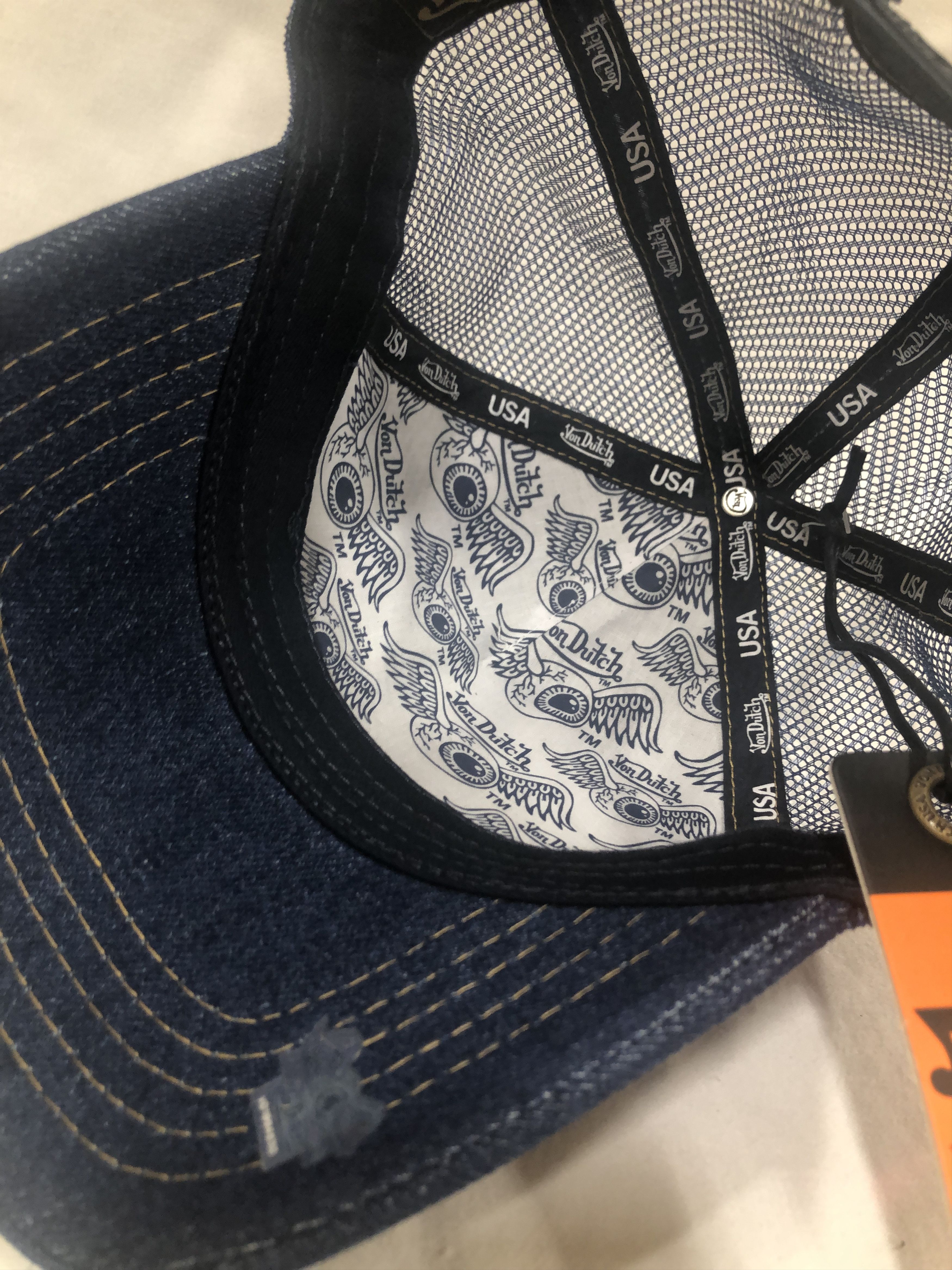 Von Dutch Von Dutch Navy Hat Rhinestones (VH18) Size ONE SIZE - 3 Thumbnail