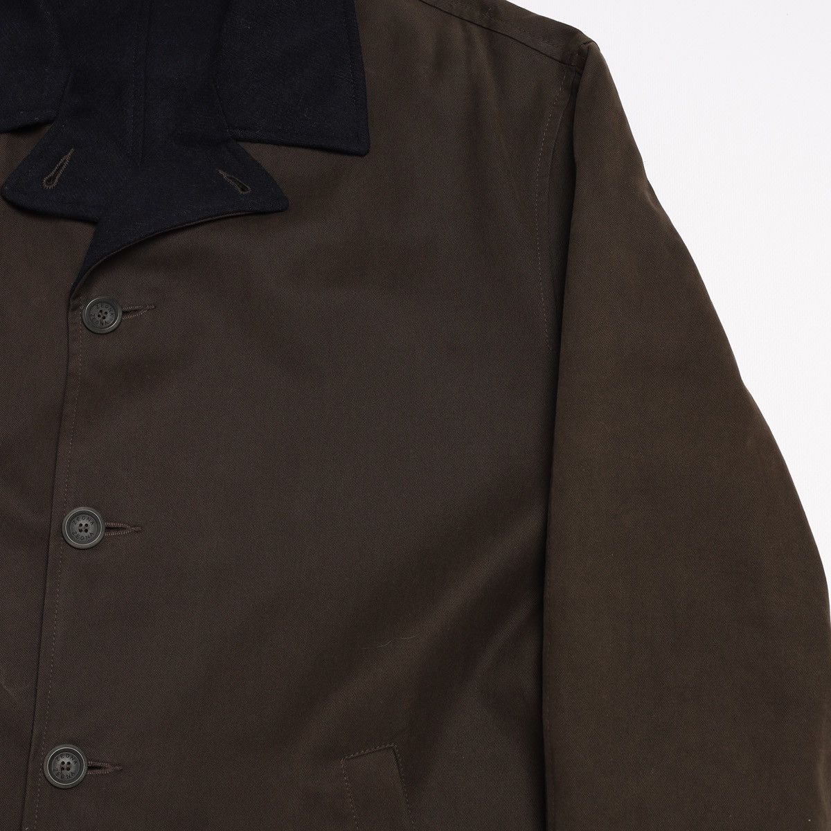 Ermenegildo Zegna Ermenegildo Zegna Reversible Wool Navy Cotton Brown Coat Size US M / EU 48-50 / 2 - 16 Thumbnail