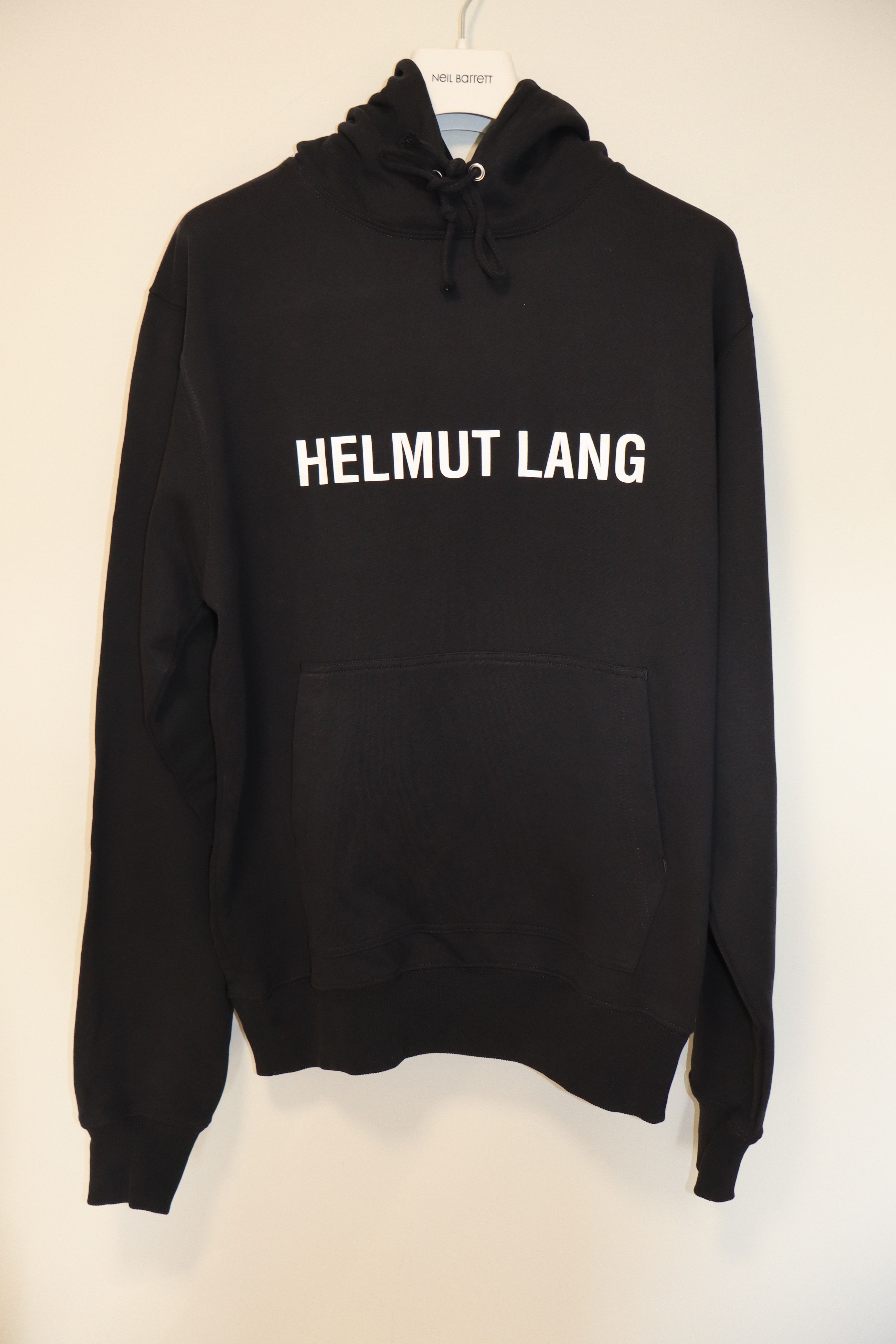 Pre-owned Helmut Lang Core Logo Print Hoodie In Black