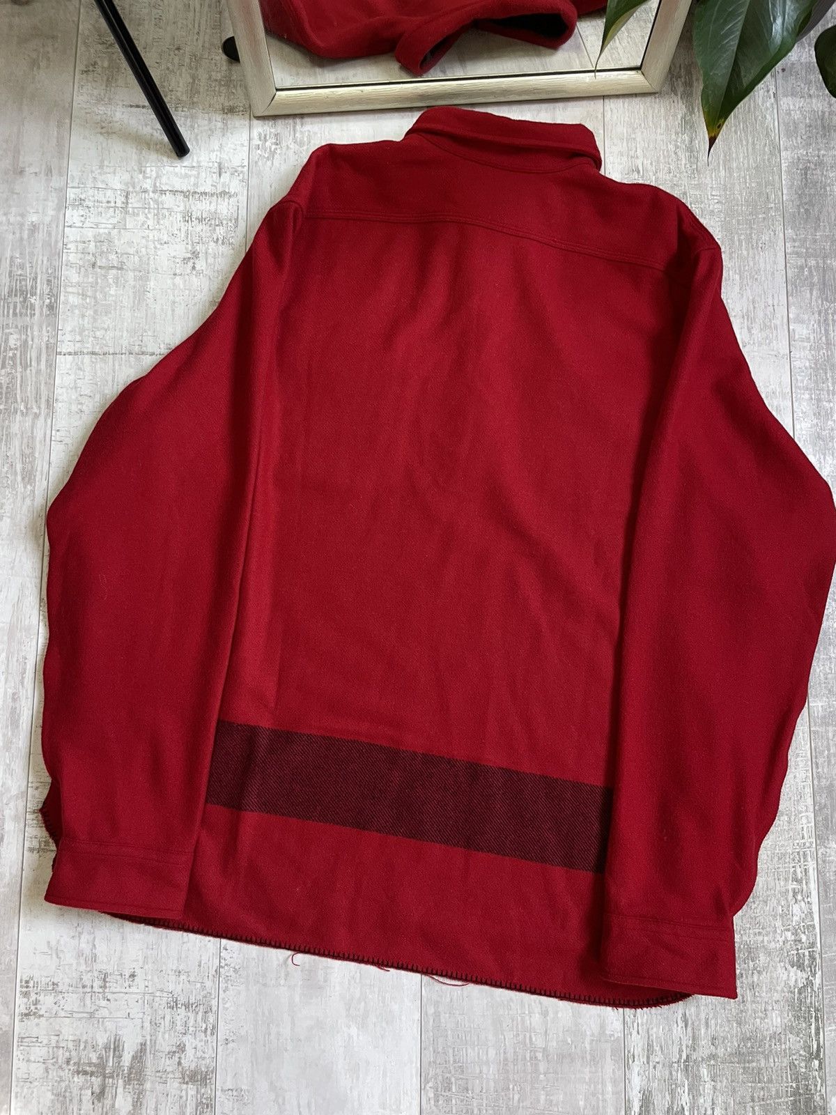 Polo Ralph Lauren Polo Ralph Lauren Wool Overshot Shirt Red Suede RARE Size US XXL / EU 58 / 5 - 3 Thumbnail