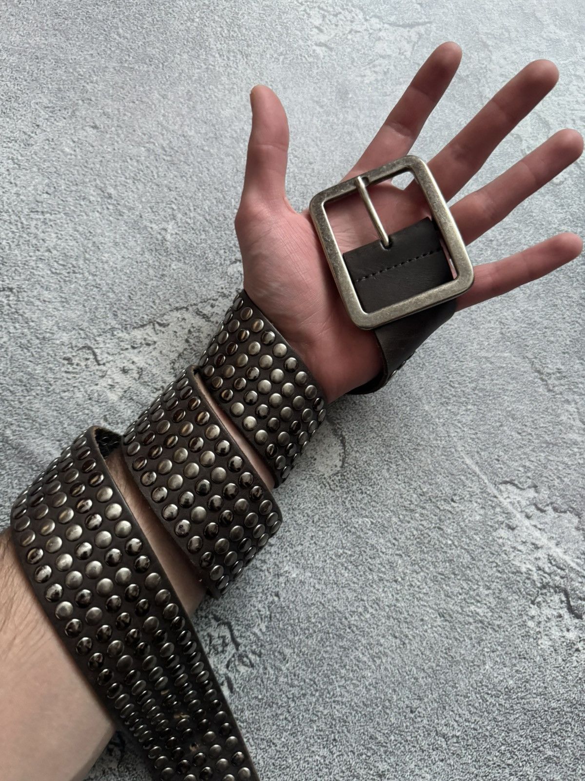 Japanese Brand × Vintage Cowboys Belt 98cm real leather belt rhinestones vintage 90s Size ONE SIZE - 2 Thumbnail