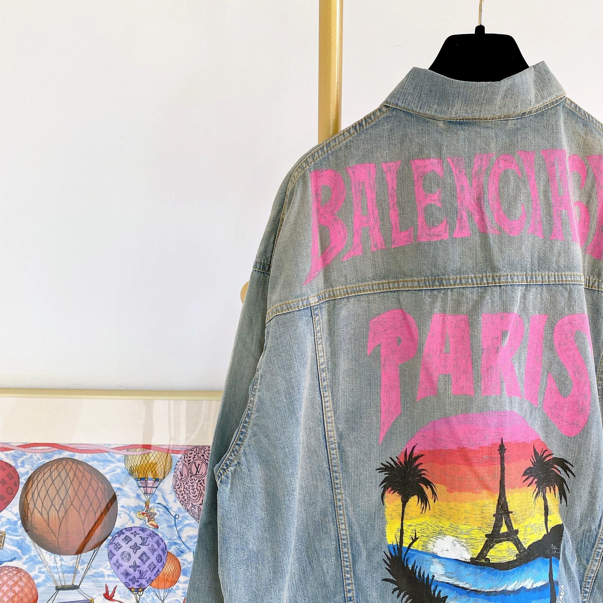 Balenciaga Balenciaga Blue Logo Denim Jacket XS Size US XS / EU 42 / 0 - 5 Thumbnail