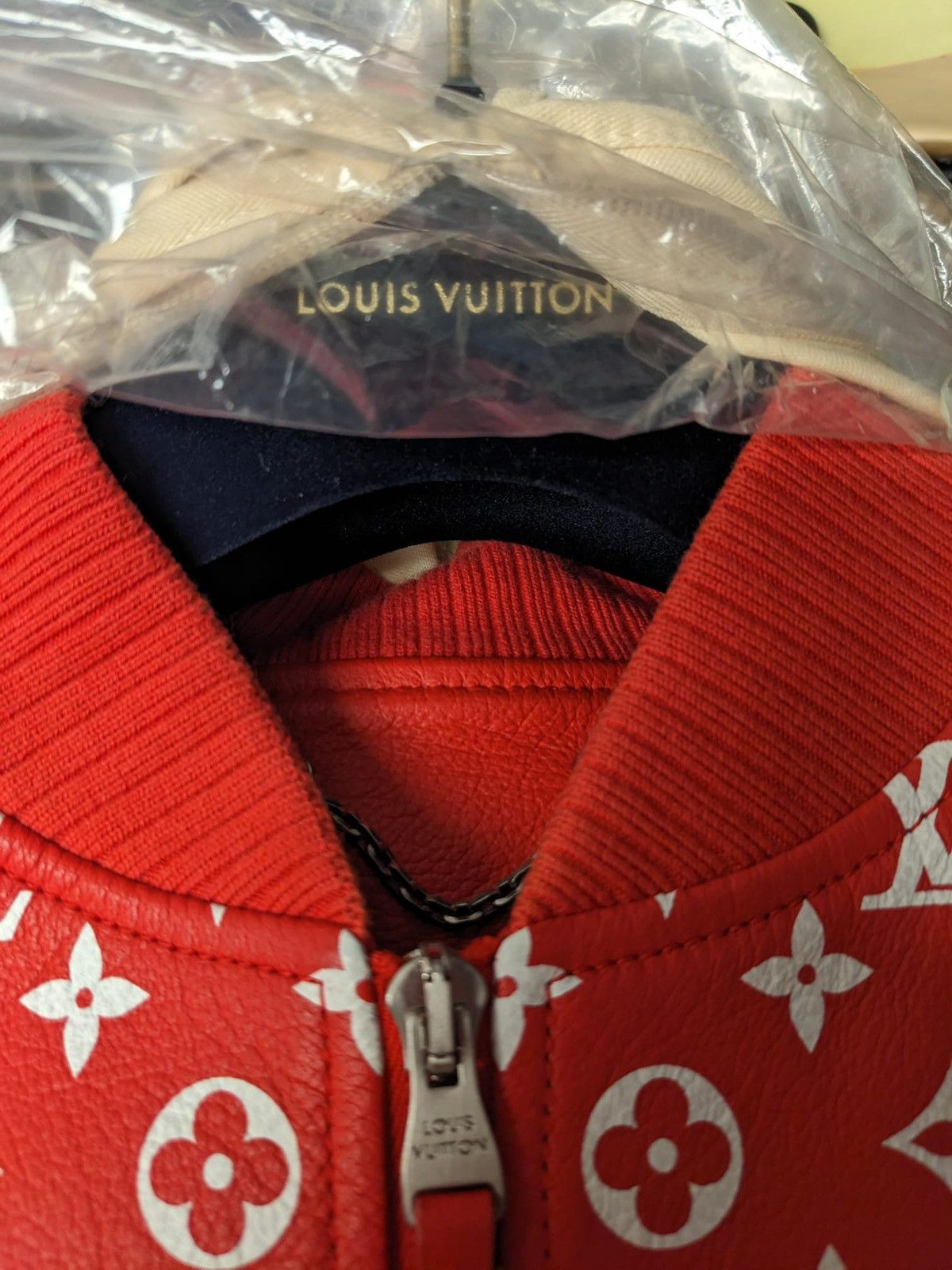 Louis Vuitton SUPREME X LOUIS VUITTON LEATHER BASEBALL JACKET Size US M / EU 48-50 / 2 - 10 Thumbnail