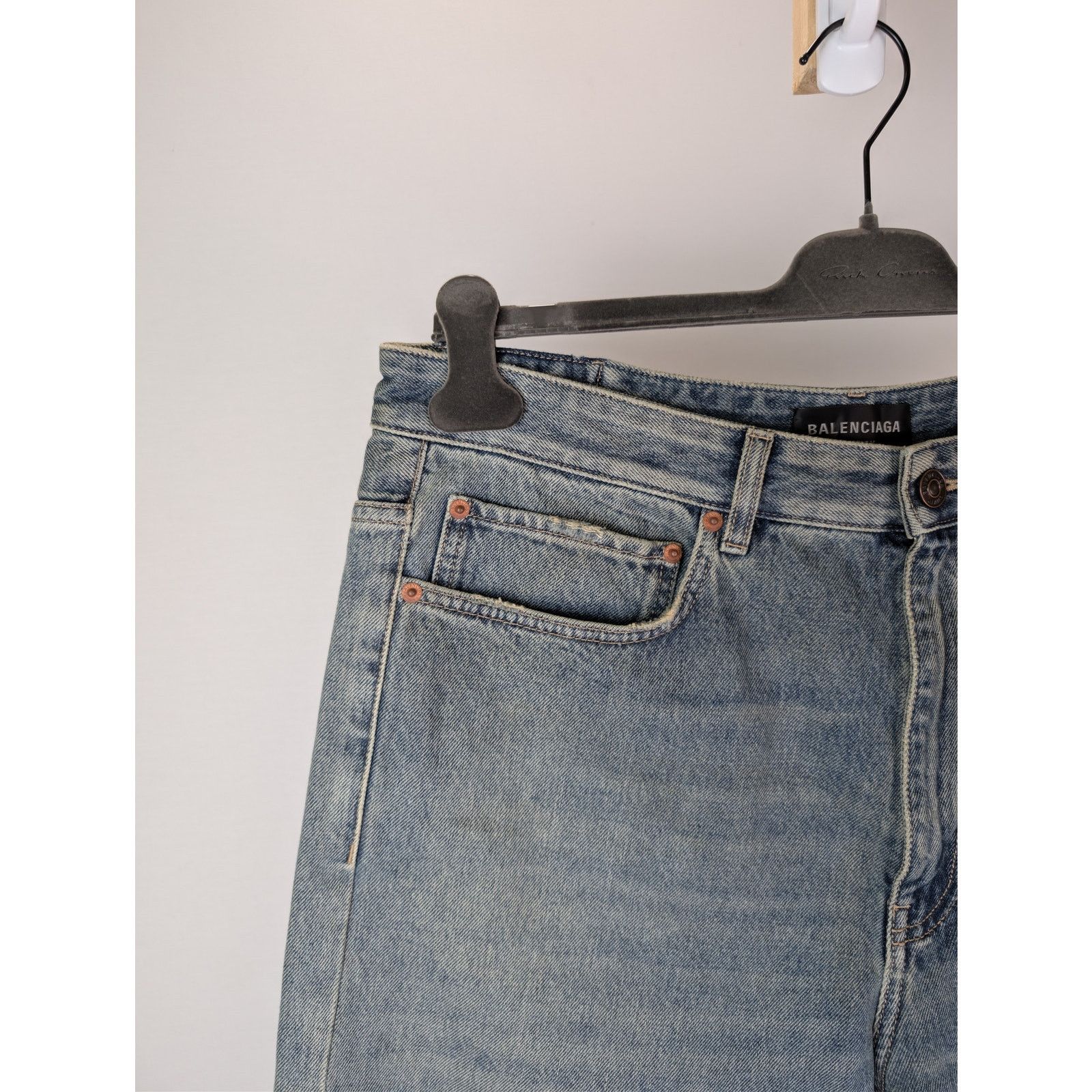 Balenciaga o1rshd1 Baggy Denim Shorts in Blue Rust Size US 30 / EU 46 - 6 Thumbnail