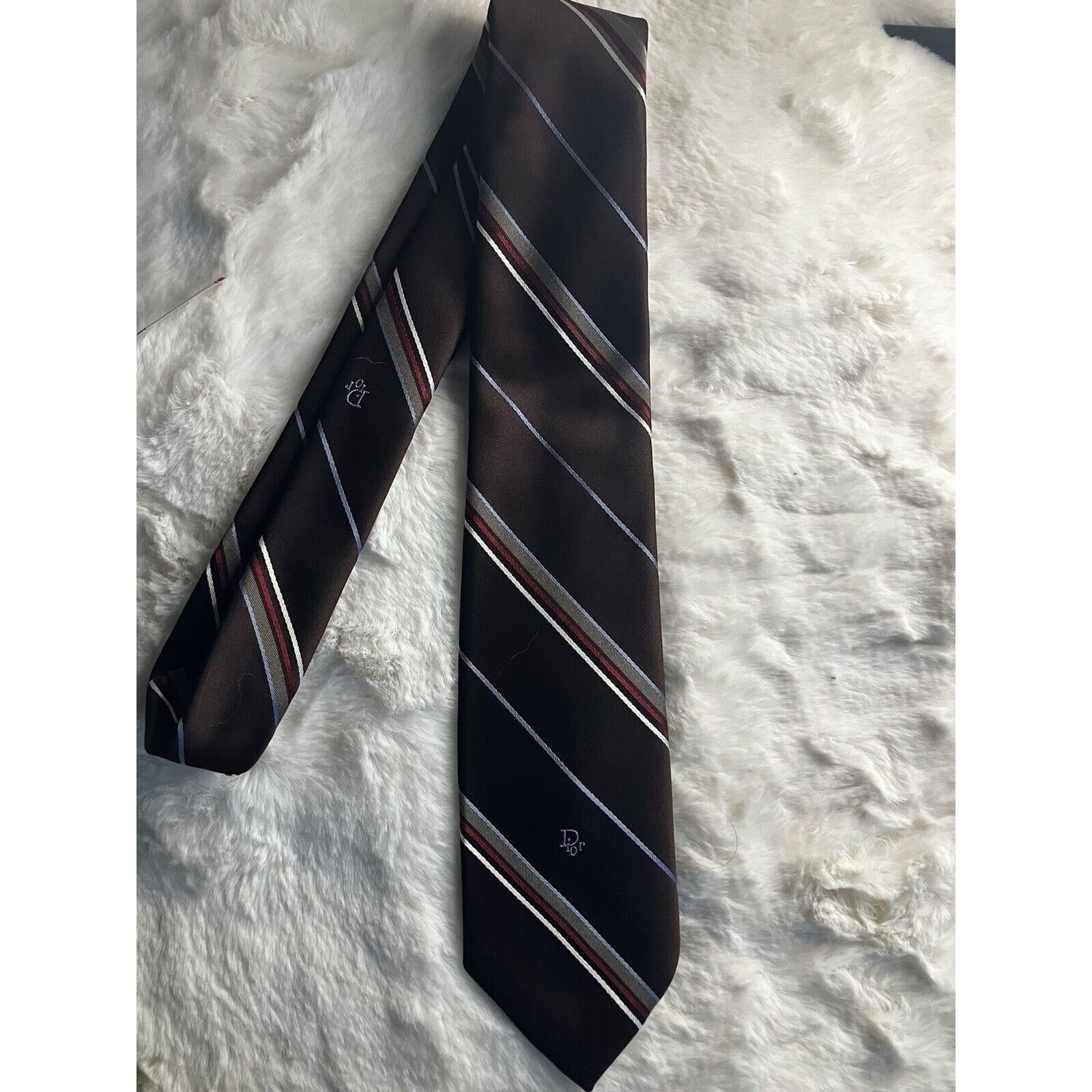Dior Vintage Christian Dior Men's Striped Neck Tie Made In Italy Size ONE SIZE - 6 Thumbnail