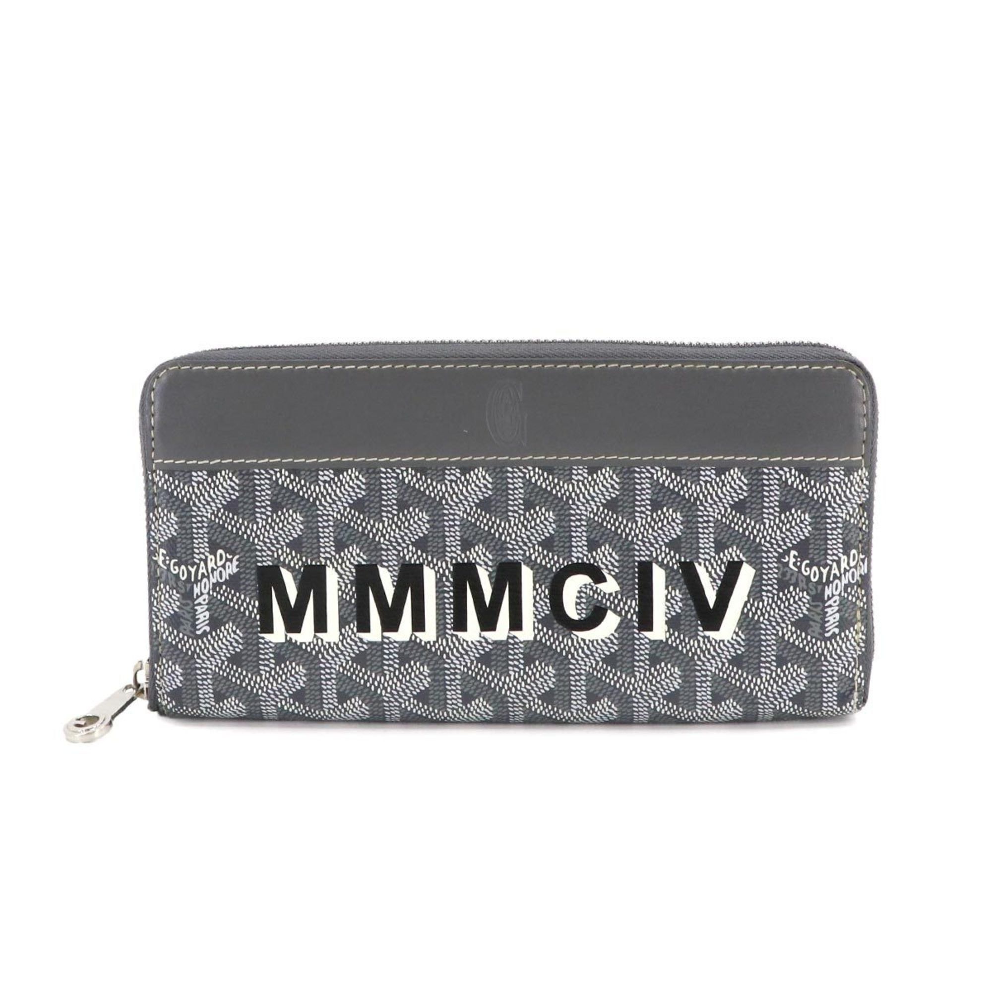 image of Goyard Matignon Zip Gm Round Long Wallet Leather Grey Apmzip, Women's