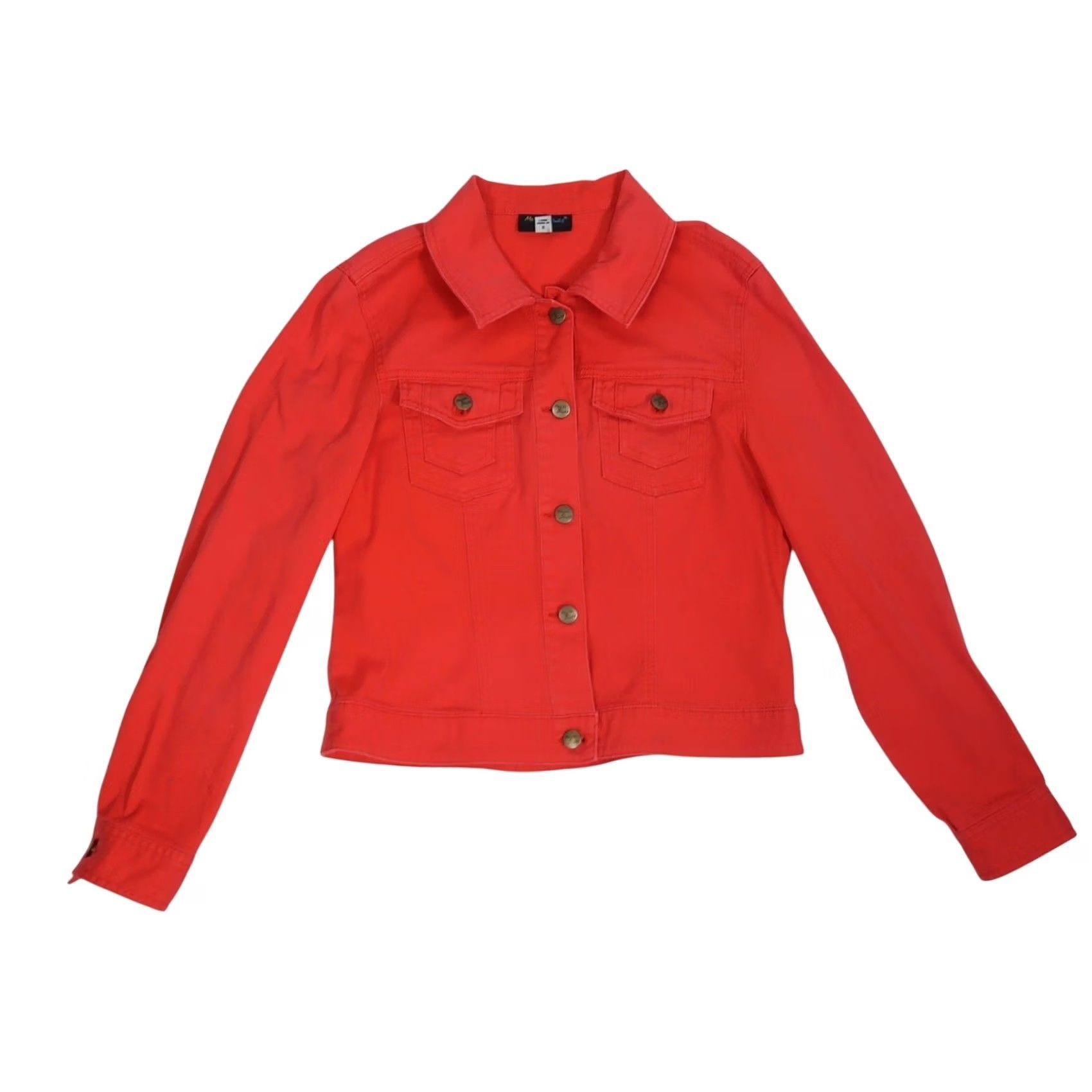 Vintage VINTAGE Metro Blues Denim Jacket and Bootcut Jeans Set 8 Coral Red 90s Two Piece Outfit/Set Womens Size 30" / US 8 / IT 44 - 3 Thumbnail