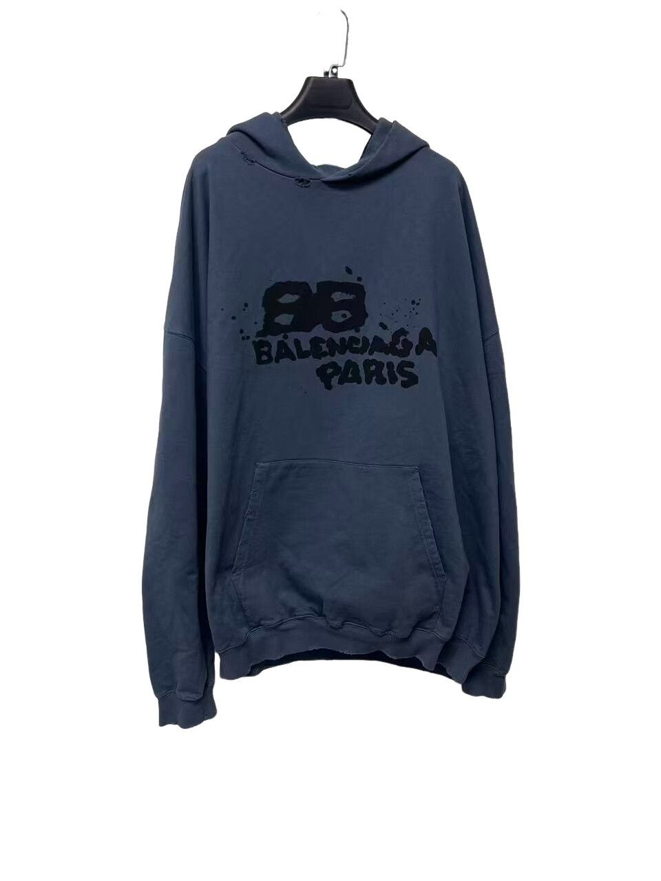 Balenciaga Balenciaga BB Logo Printed Hoodie Blue Size M Size US M / EU 48-50 / 2 - 1 Thumbnail