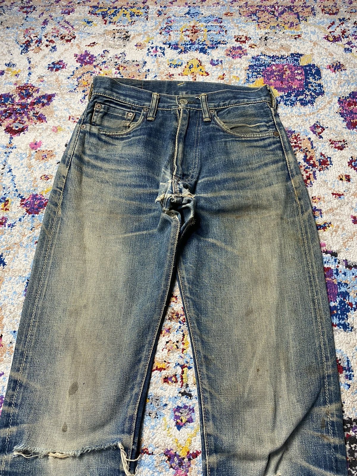 Evisu × Vintage Vintage Evisu Selvedge Slim Straight Distressed Jeans W27 Size US 27 - 9 Thumbnail