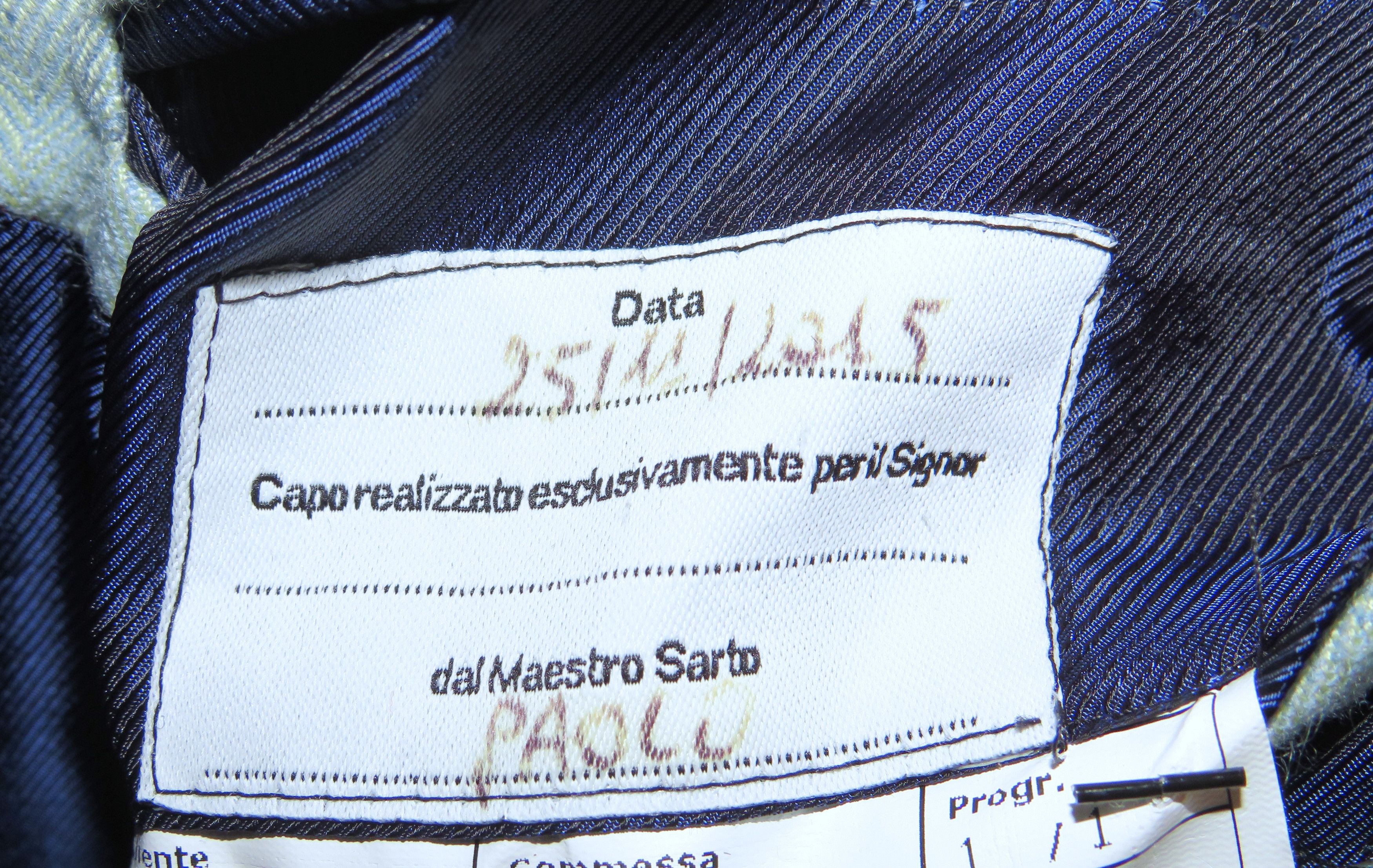Tincati x Partenopea Custom Pale Green HBone Cashmere Sport Coat 44L Size 44L - 13 Thumbnail