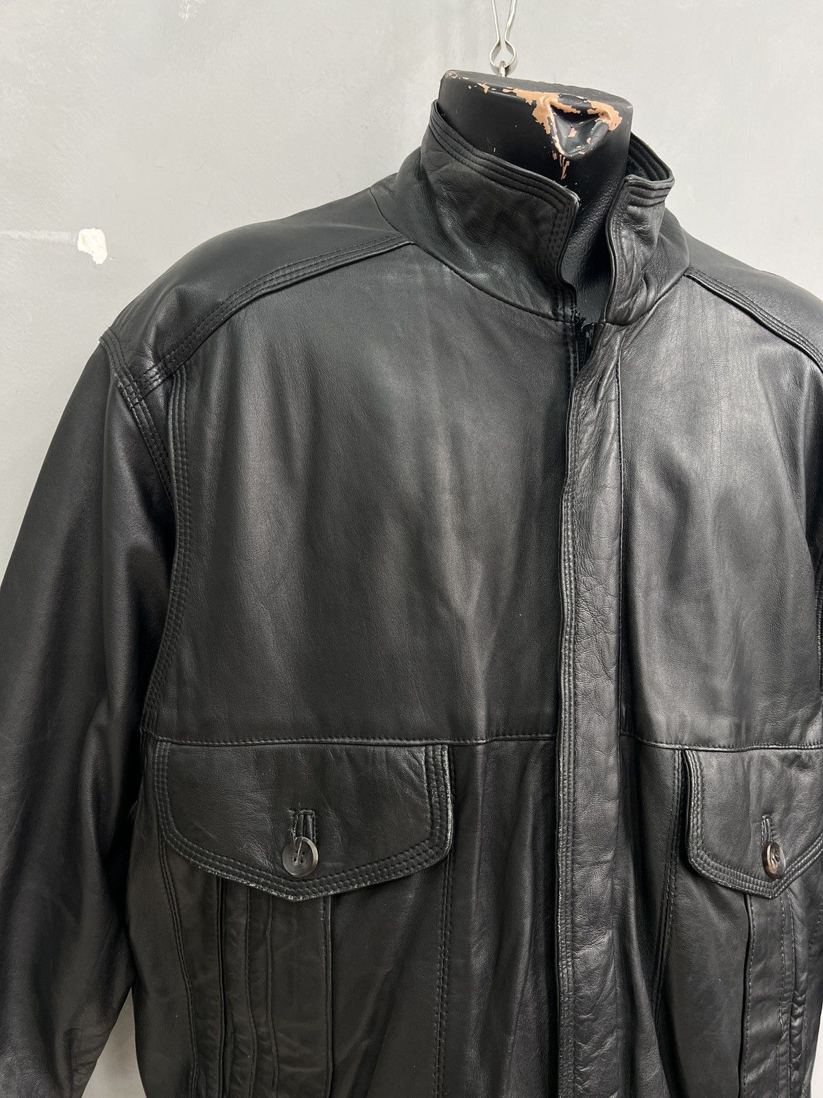 Leather Oversized balenciaga style leather bomber jacket y2k hype Size US S / EU 44-46 / 1 - 2 Thumbnail