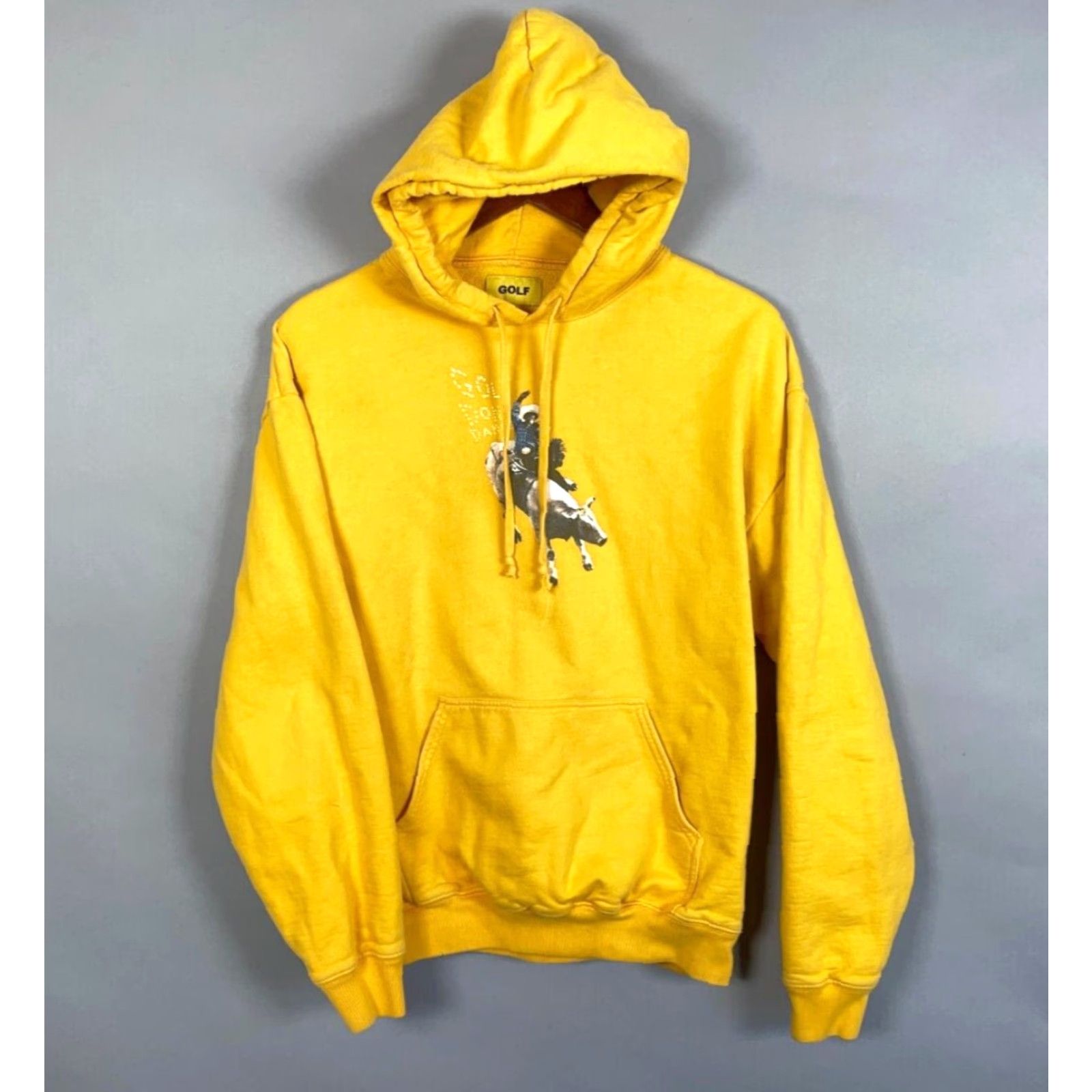 Golf Wang VINTAGE Golf Wang Hoodie Adult Medium Pullover Sweatshirt Yellow Graphic Print Hip Hop Western Men Size US M / EU 48-50 / 2 - 2 Thumbnail