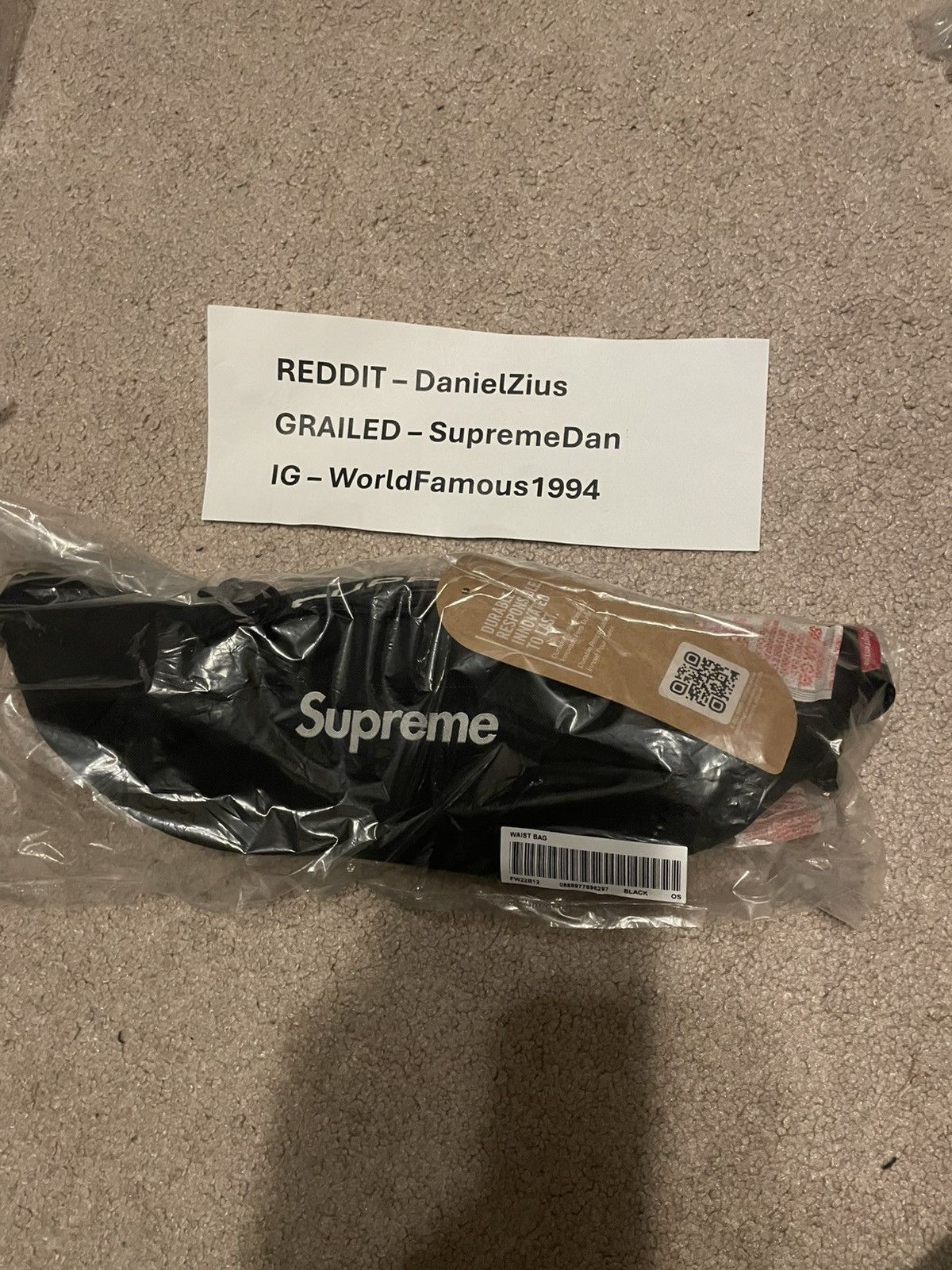 Supreme Supreme Small Waist Bag 'Black' Size ONE SIZE - 3 Thumbnail
