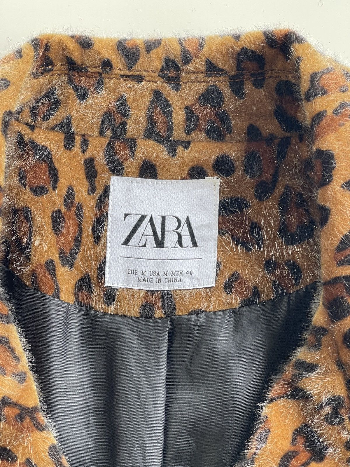 Zara Leopard Double Collar Bikers Fur Jacket Size US M / EU 48-50 / 2 - 8 Thumbnail