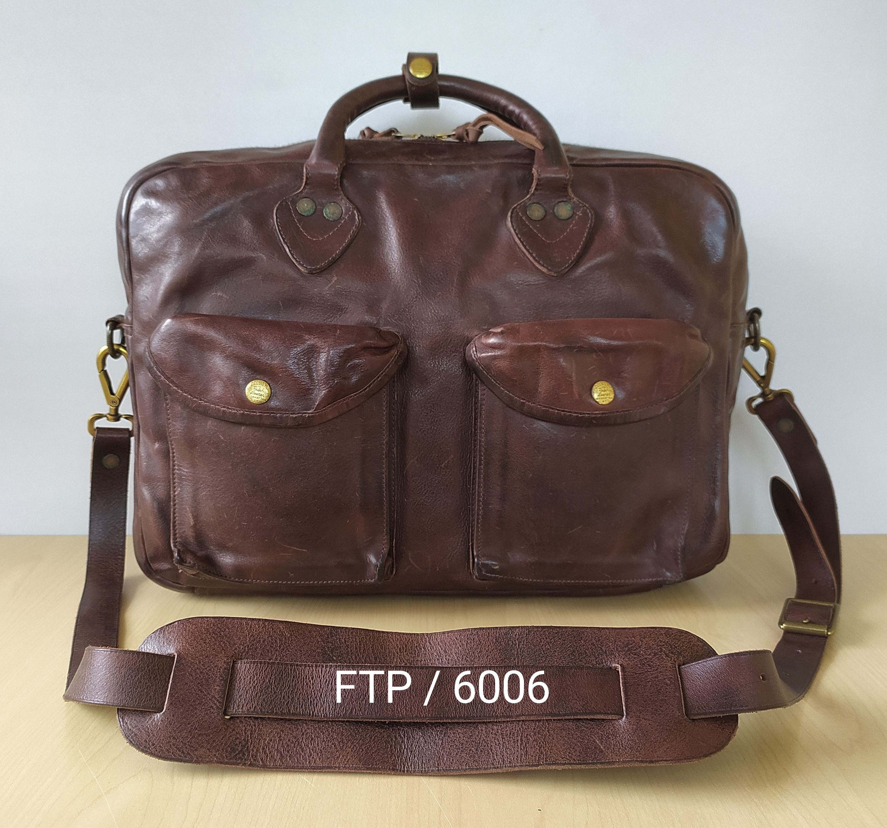 RRL Ralph Lauren RRL Men's Leather Briefcase Free Worldwide Shipping FTP/6006 Size ONE SIZE - 12 Thumbnail